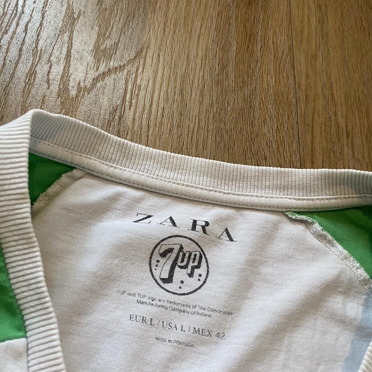 Zara 7UP green and white baseball tee Vintage y2k Drink Merch Size US L / EU 52-54 / 3 - 4 Thumbnail