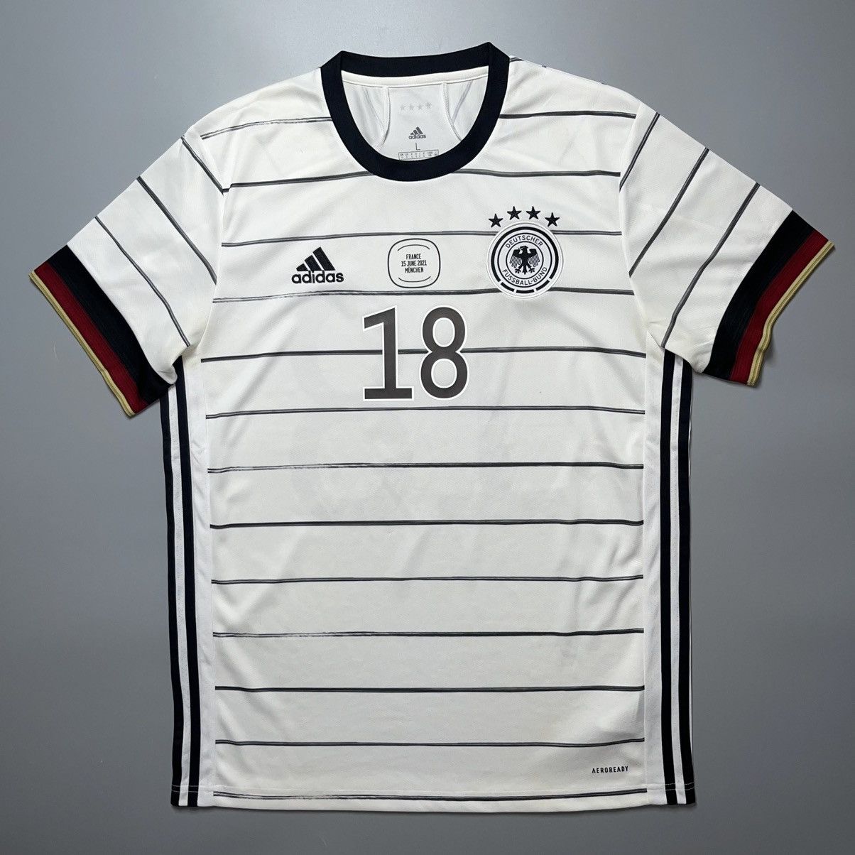 Adidas GERMANY ADIDAS 2020 EURO FOOTBALL HOME JERSEY #18 GORETZKA Size US L / EU 52-54 / 3 - 2 Thumbnail