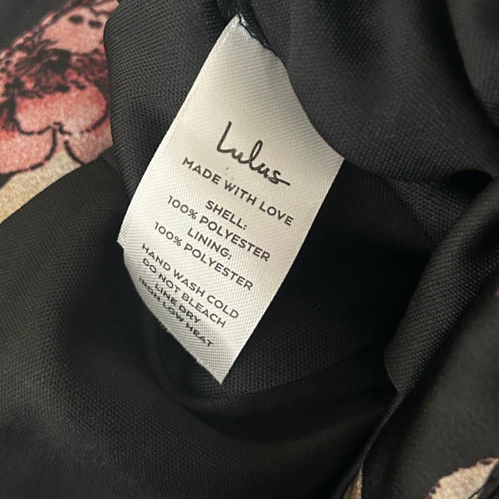 Lulus Lulus l NWT Black Satin Floral One-Shoulder Jumpsuit Small Size 28" / US 6 / IT 42 - 10 Thumbnail