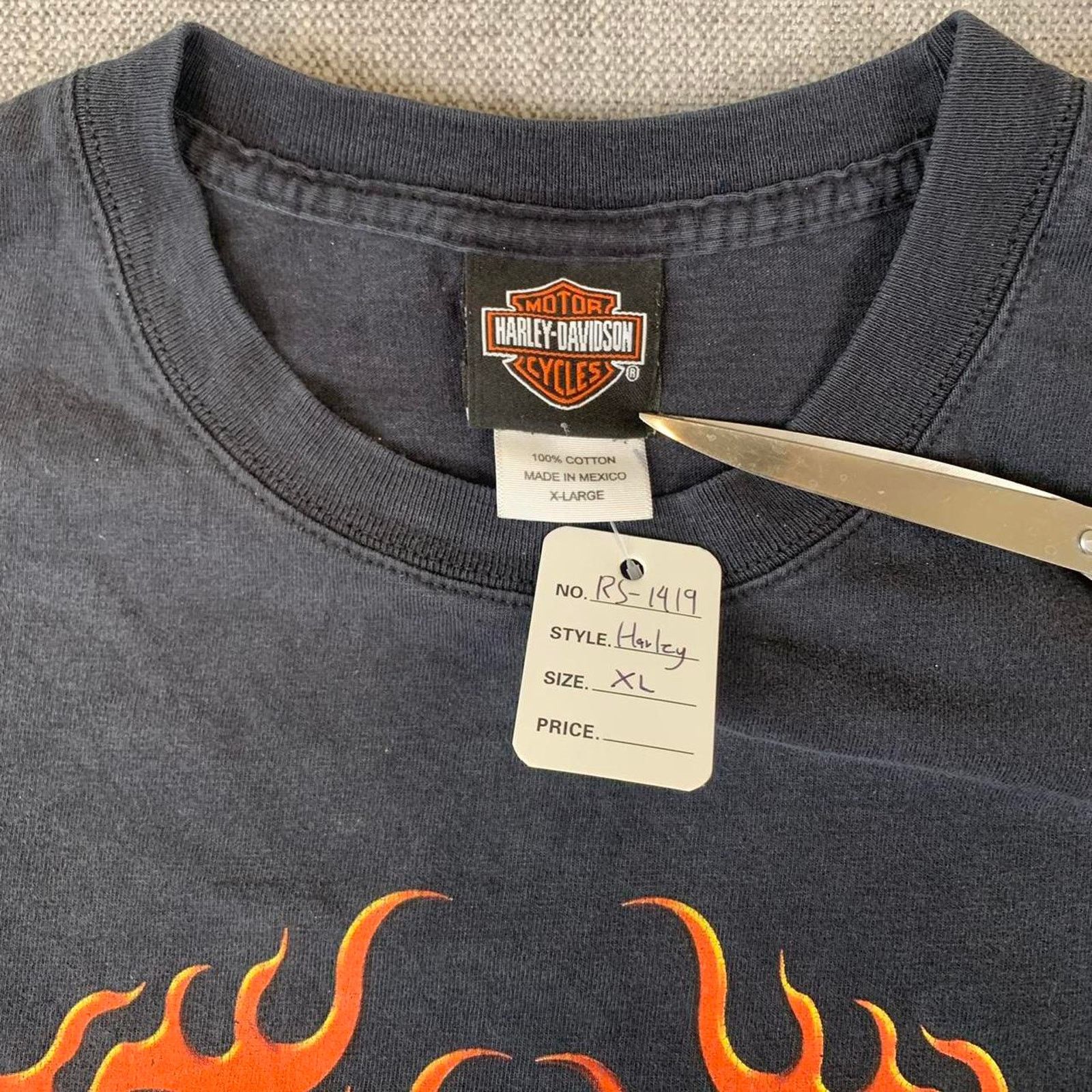 Harley Davidson Y2K Harley Davidson Flame long sleeve black T-shirt Size US XL / EU 56 / 4 - 3 Thumbnail