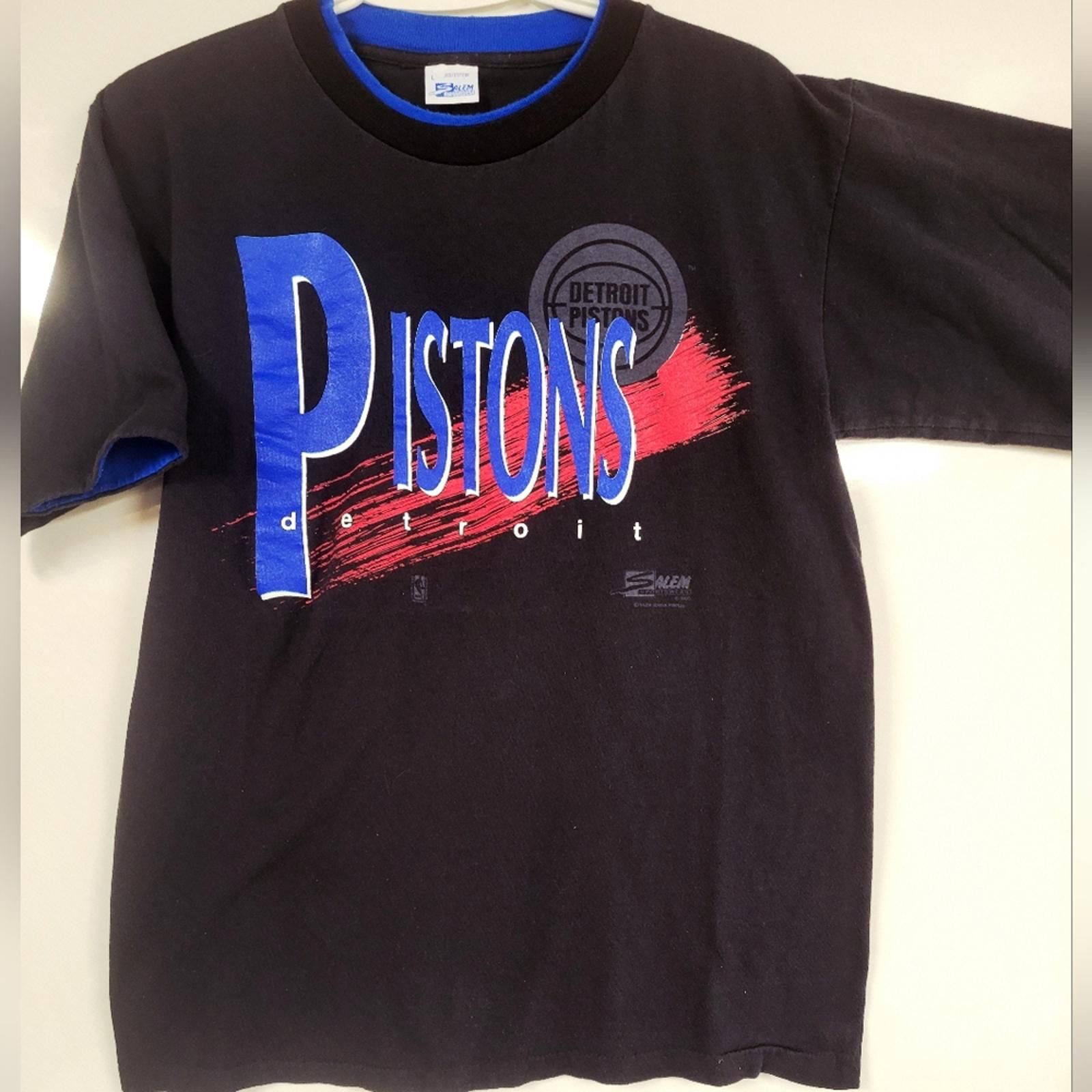 Salem Sportswear Salem Vintage Detroit Pistons Double Collar/Sleeves Retro L Size US L / EU 52-54 / 3 - 3 Thumbnail