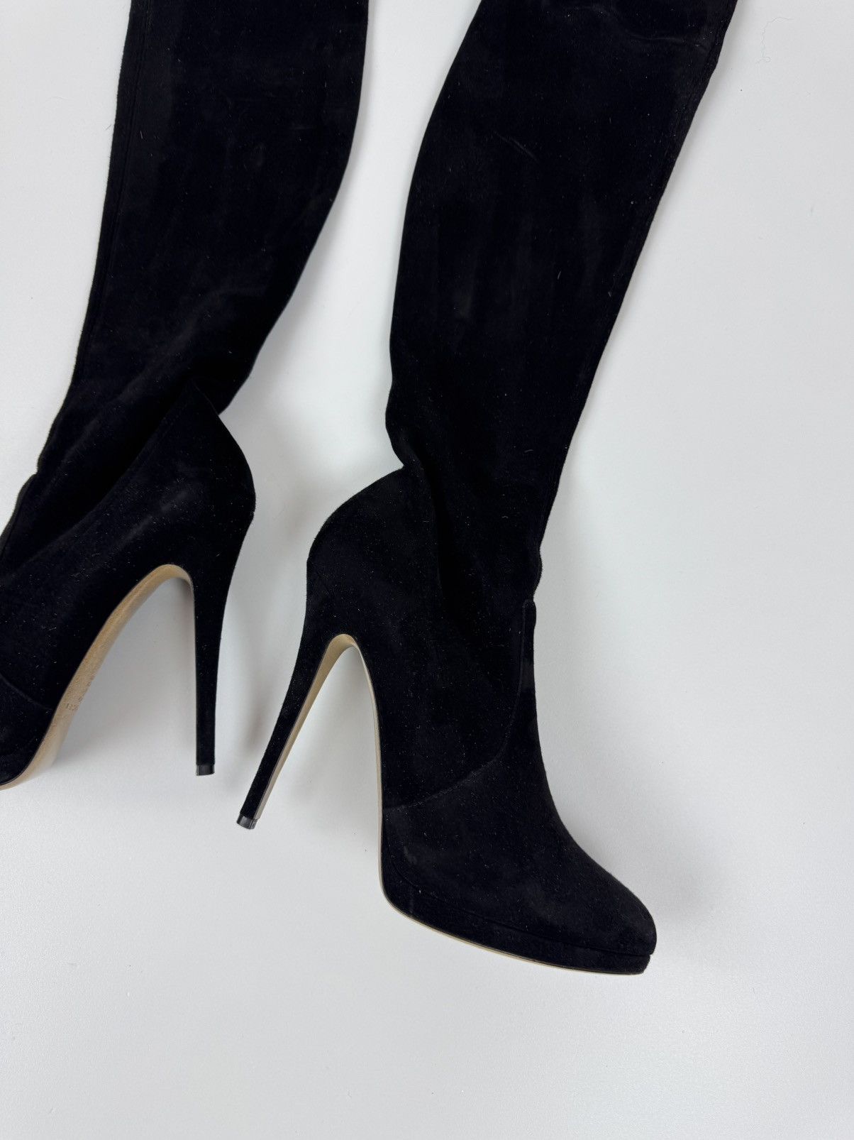 Casadei × Casedei CASADEI Suede Over The Knee Boots Stiletto Heels Avant Garde Size US 10 / IT 40 - 4 Thumbnail