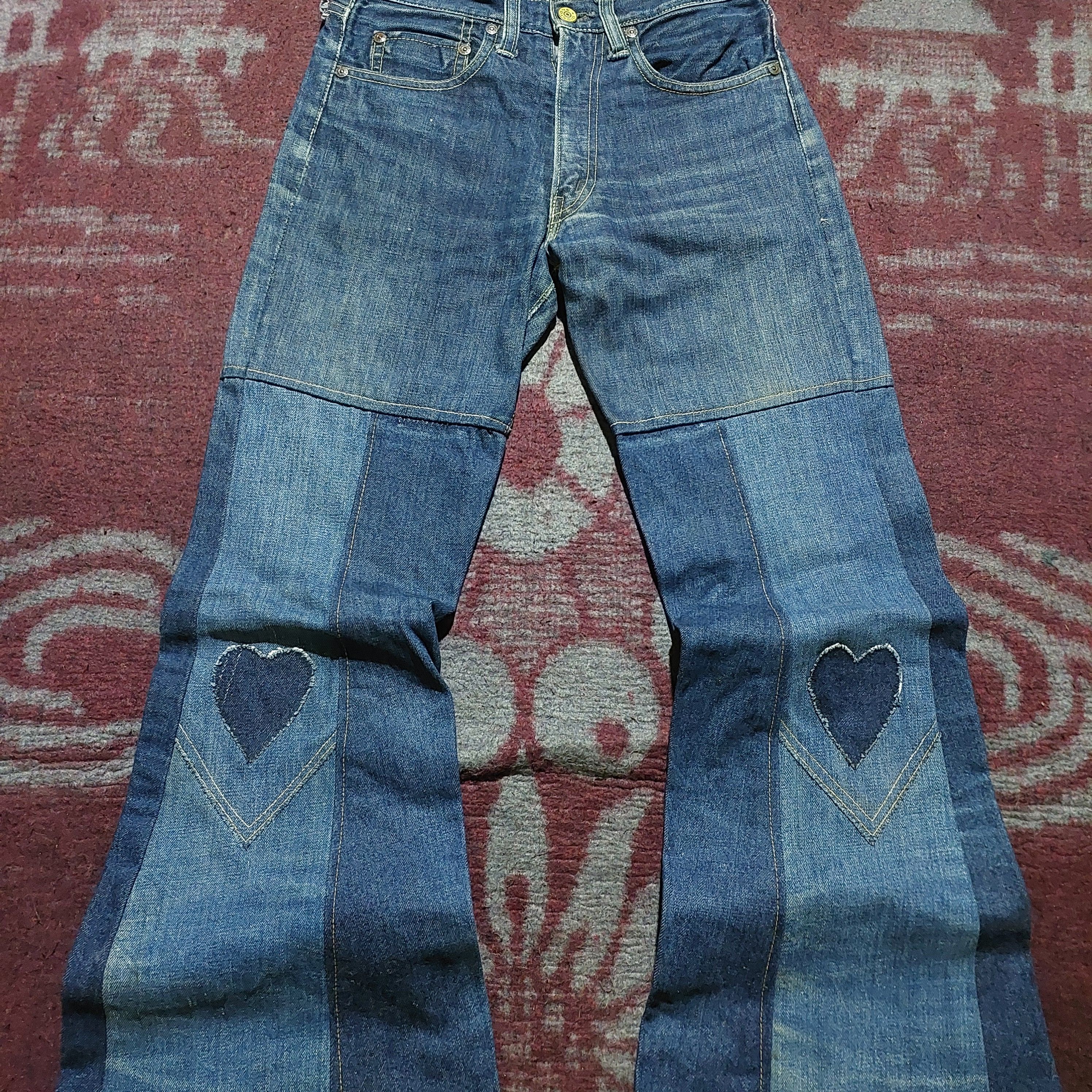 GOA Vintage Bigstone Genuine indigo denim bell bottom jeans Size US 28 / EU 44 - 5 Thumbnail