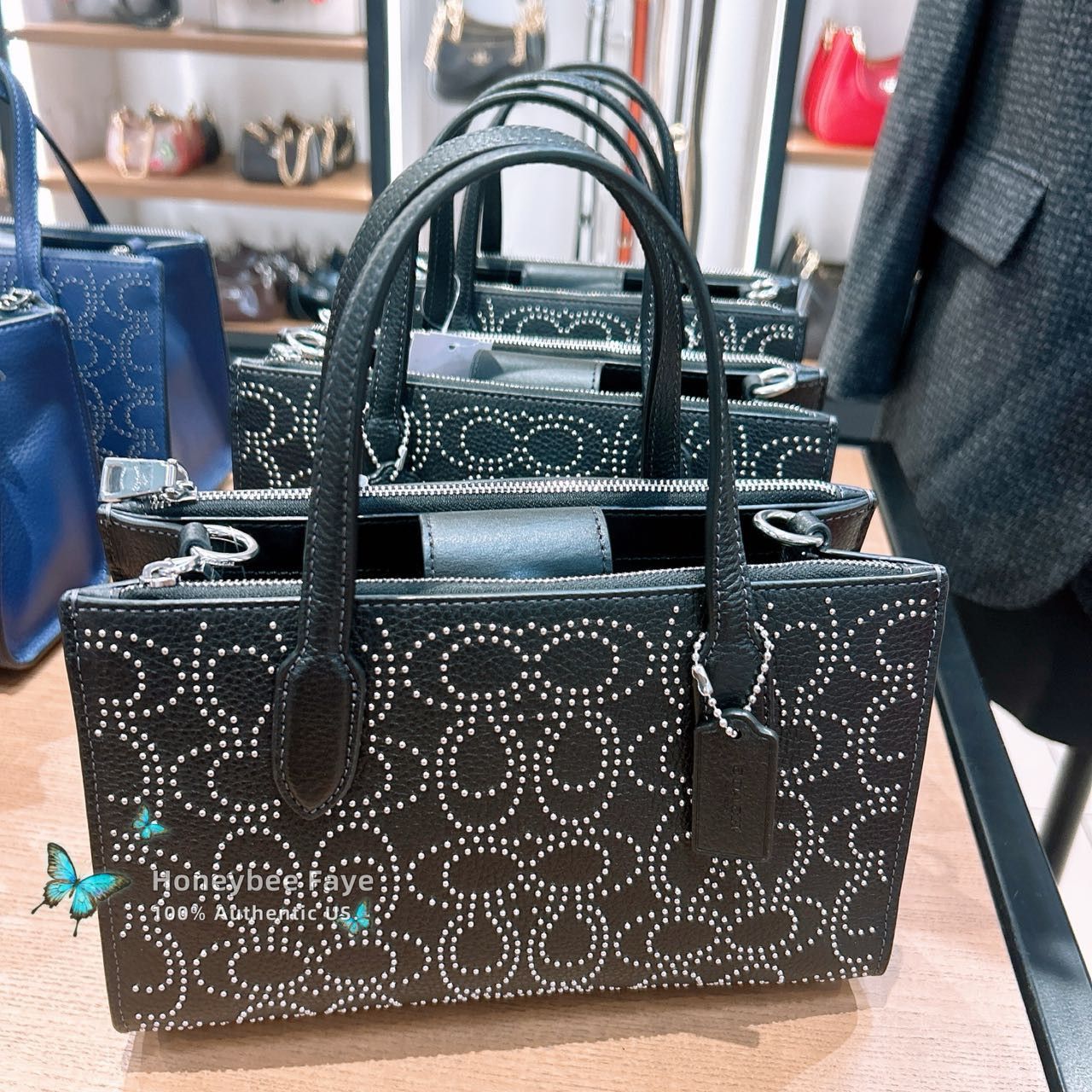 Coach Nina Small Tote Bag With Signature Rivets CX266 Size ONE SIZE - 6 Thumbnail