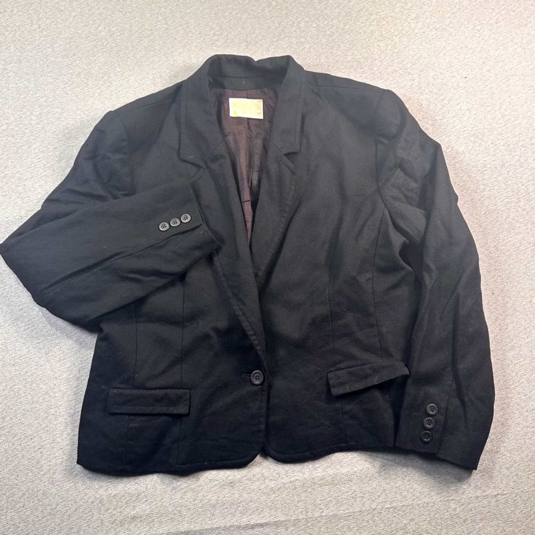 Pendleton VTG Pendleton Blazer Wool Black Womens L Blazer Button Jacket Tweed Solid Pockets Long Sleeve Fall Winter Workwear Size L / US 10 / IT 46 - 7 Thumbnail