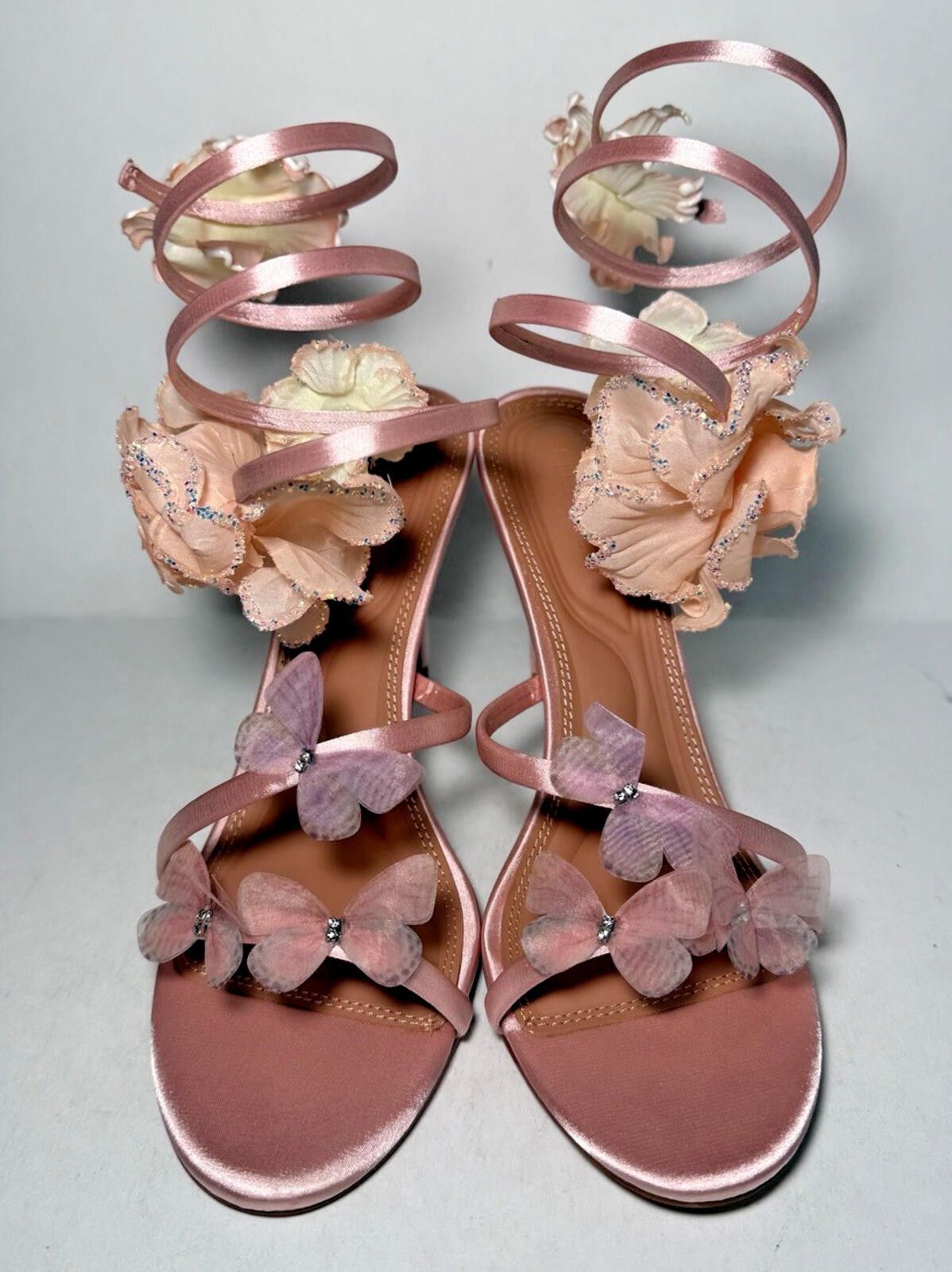 Other FINESSE Liv Peach Pink Butterfly Spiral 4 inch Stiletto Heel Size US 9 / IT 39 - 2 Thumbnail
