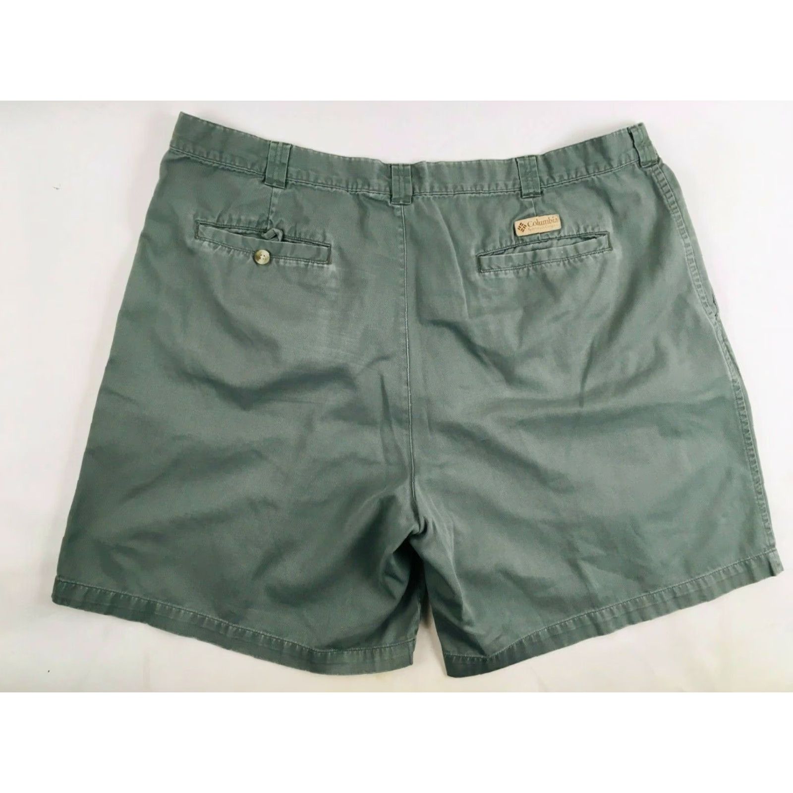 Vintage Columbia Short Men's 42 Green Cotton Chino Hiking Flat Front Pocket Summer Size US 42 / EU 58 - 2 Thumbnail