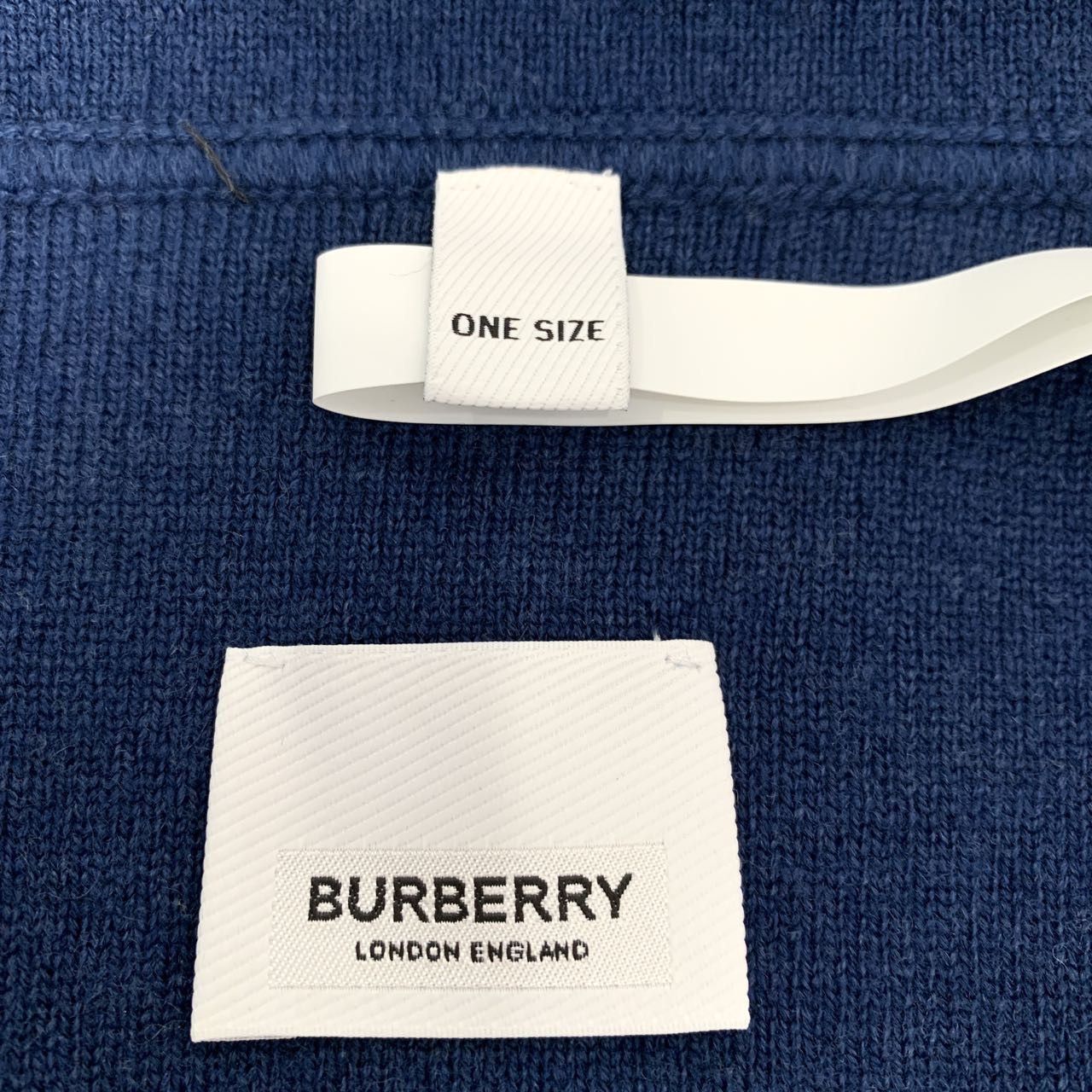 Burberry Burberry Navy Hooded Wool-Cashmere Poncho (One Size) Size ONE SIZE - 4 Thumbnail