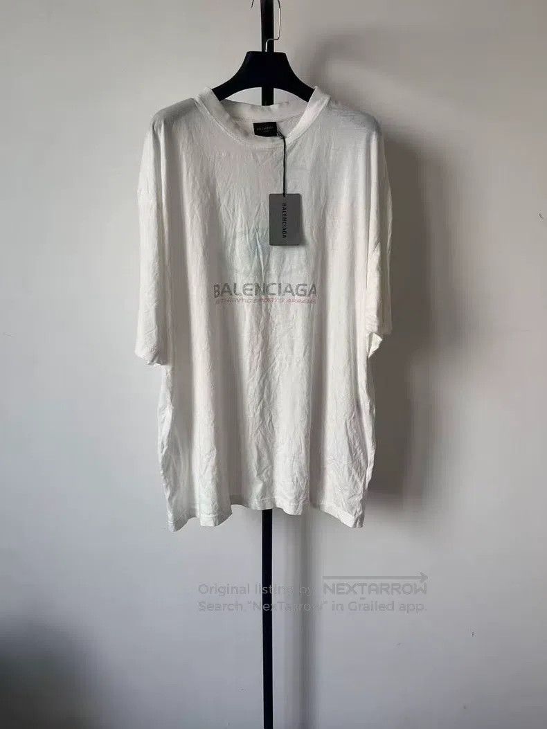 Balenciaga Balenciaga Distressed Blue Label Logo Letter Pattern Print Size US L / EU 52-54 / 3 - 1 Thumbnail