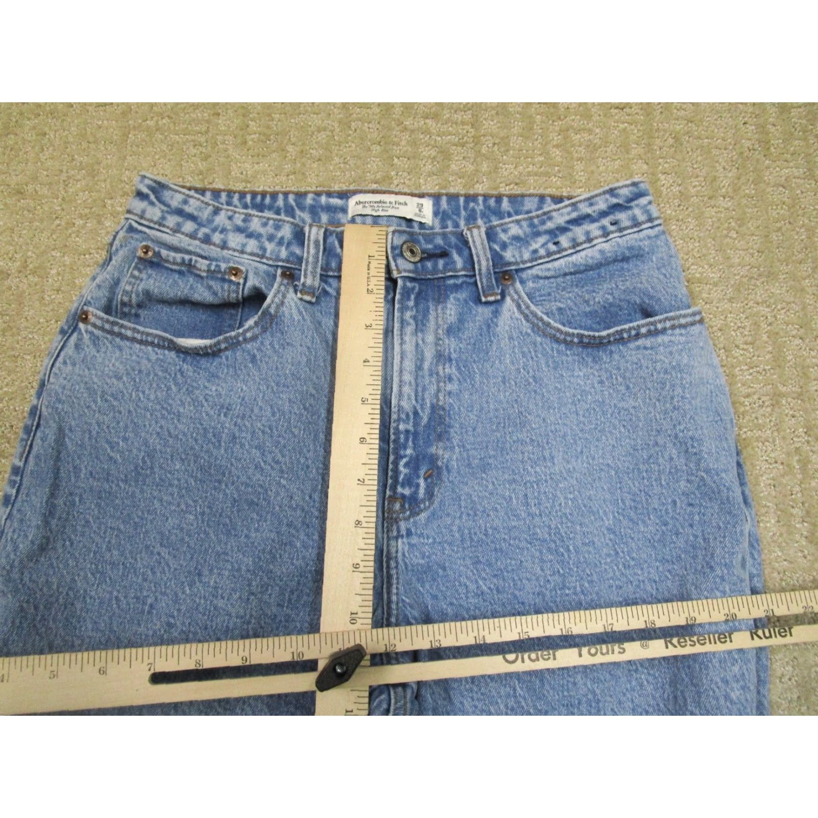 Abercrombie & Fitch Abercrombie & Fitch Jeans Women 29 Blue High Rise Wide Leg Pants Baggy Curvy 90s Jeans Womens Size 29 Blue Wide-Leg Retro Preppy Size 29" - 6 Thumbnail