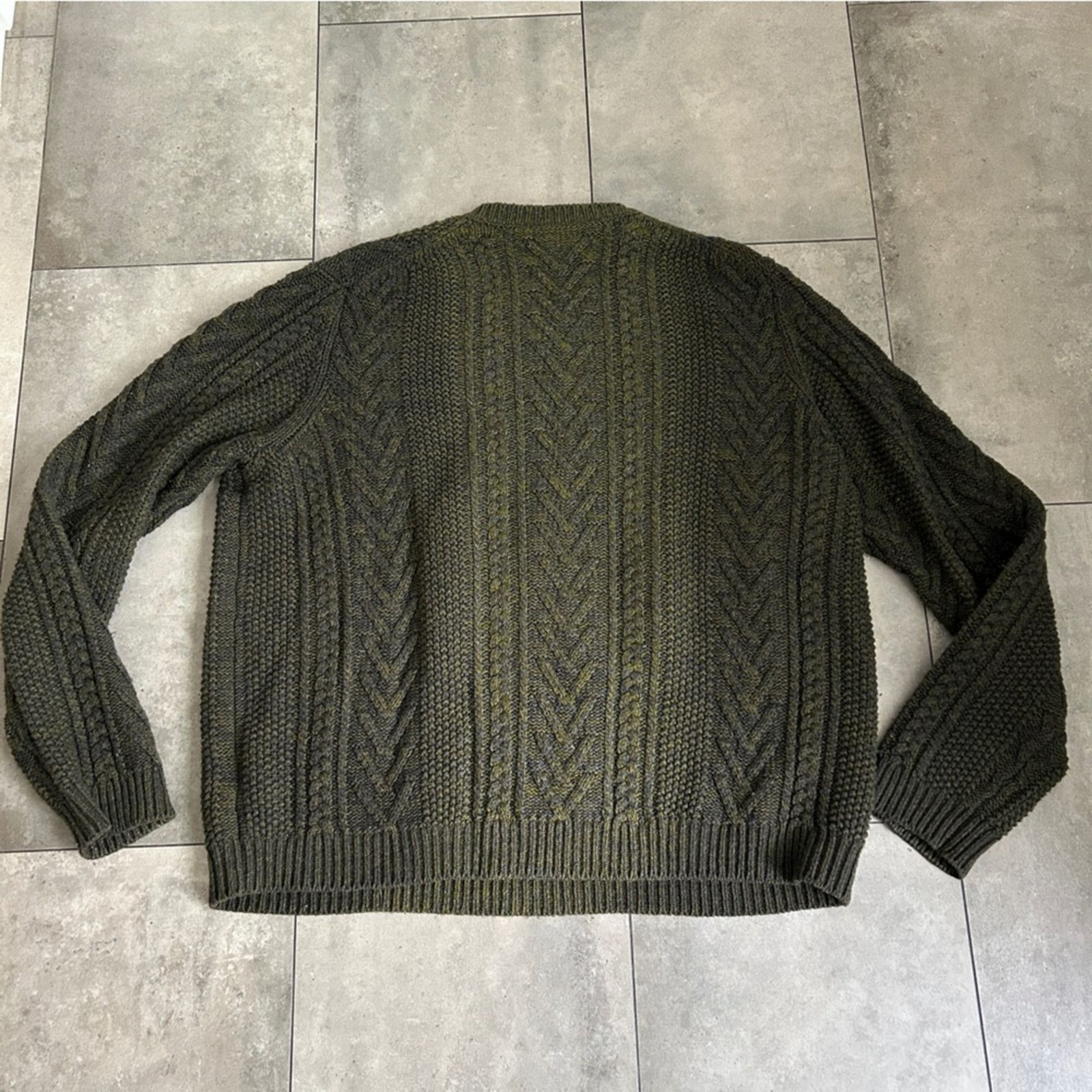 Vince VINCE green yellow knit crew neck sweater wool cashmere XL Size US XL / EU 56 / 4 - 2 Thumbnail
