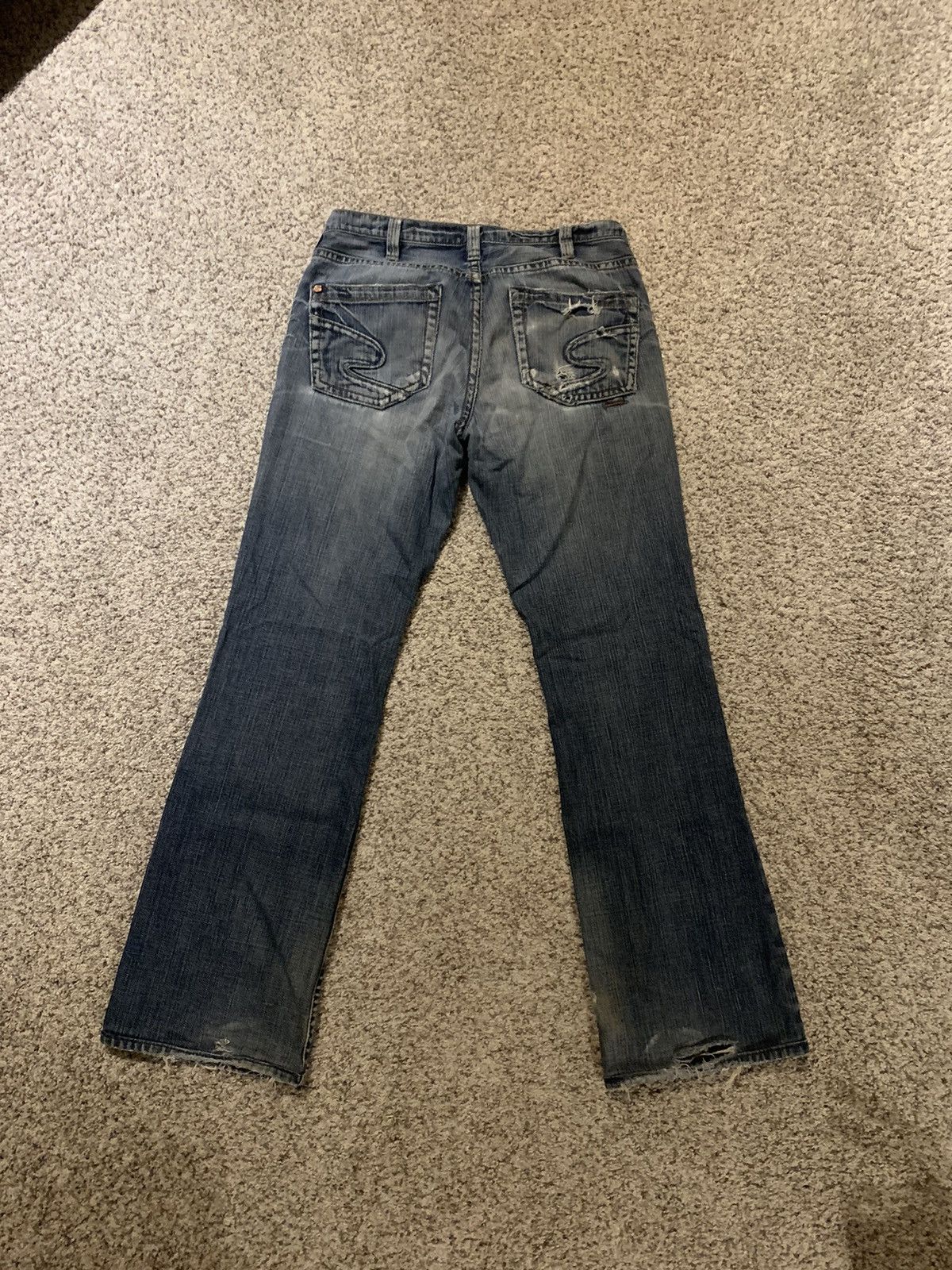 Silver Jeans Co. × Vintage Thrashed Flare Denim Size US 34 / EU 50 - 2 Thumbnail