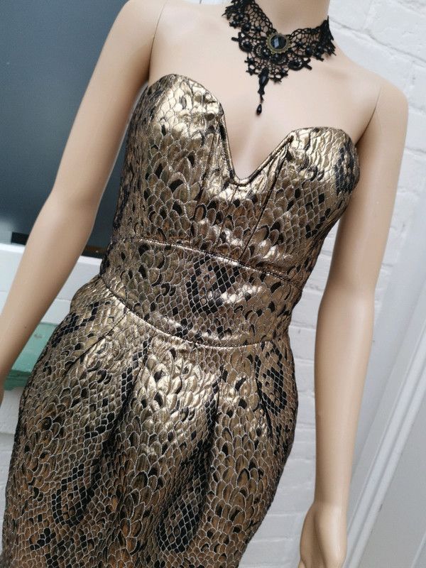 Vintage Lipsy strapless jacquard dress size 8 Size M / US 6-8 / IT 42-44 - 3 Thumbnail