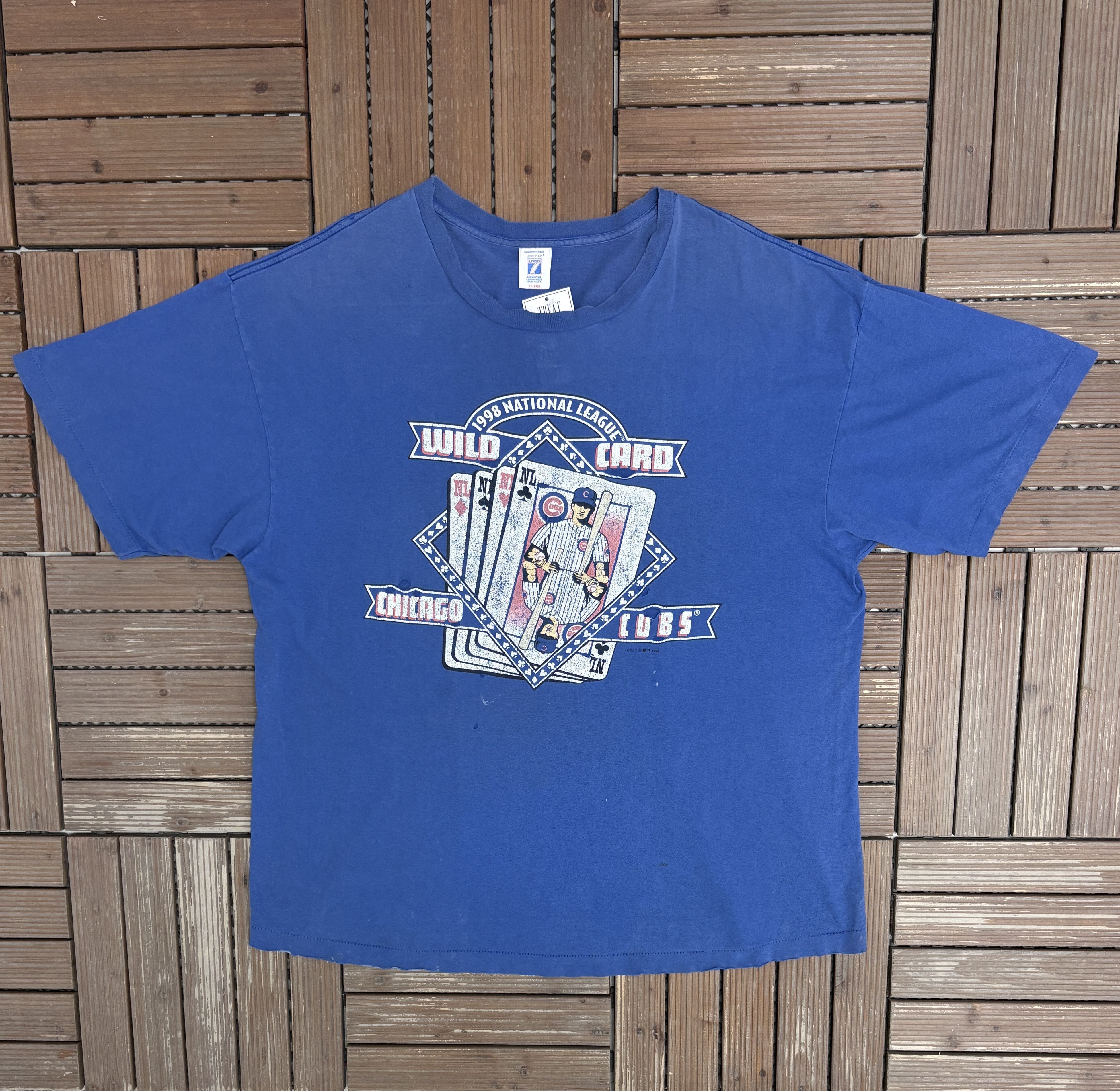 Logo 7 Chicago Cubs Wild Card 1998 Vintage Blue T-Shirt Tee Size US XXL / EU 58 / 5 - 1 Thumbnail