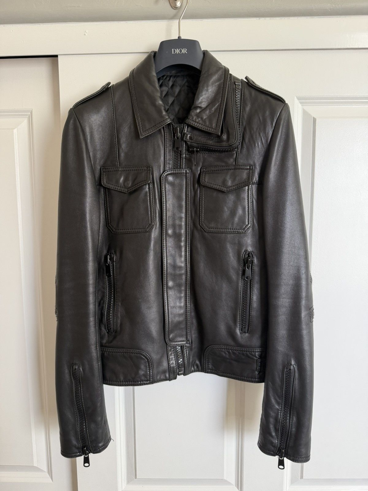 Hedi Slimane Stud Homme L-Zip Leather Jacket Size US M / EU 48-50 / 2 - 1 Thumbnail