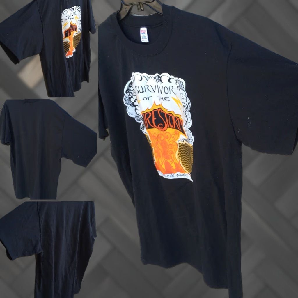 Jerzees VINTAGE Survivor Of The Firestorm Of Tuolumne County T Shirt Jerzees By Russell Size US XL / EU 56 / 4 - 1 Thumbnail