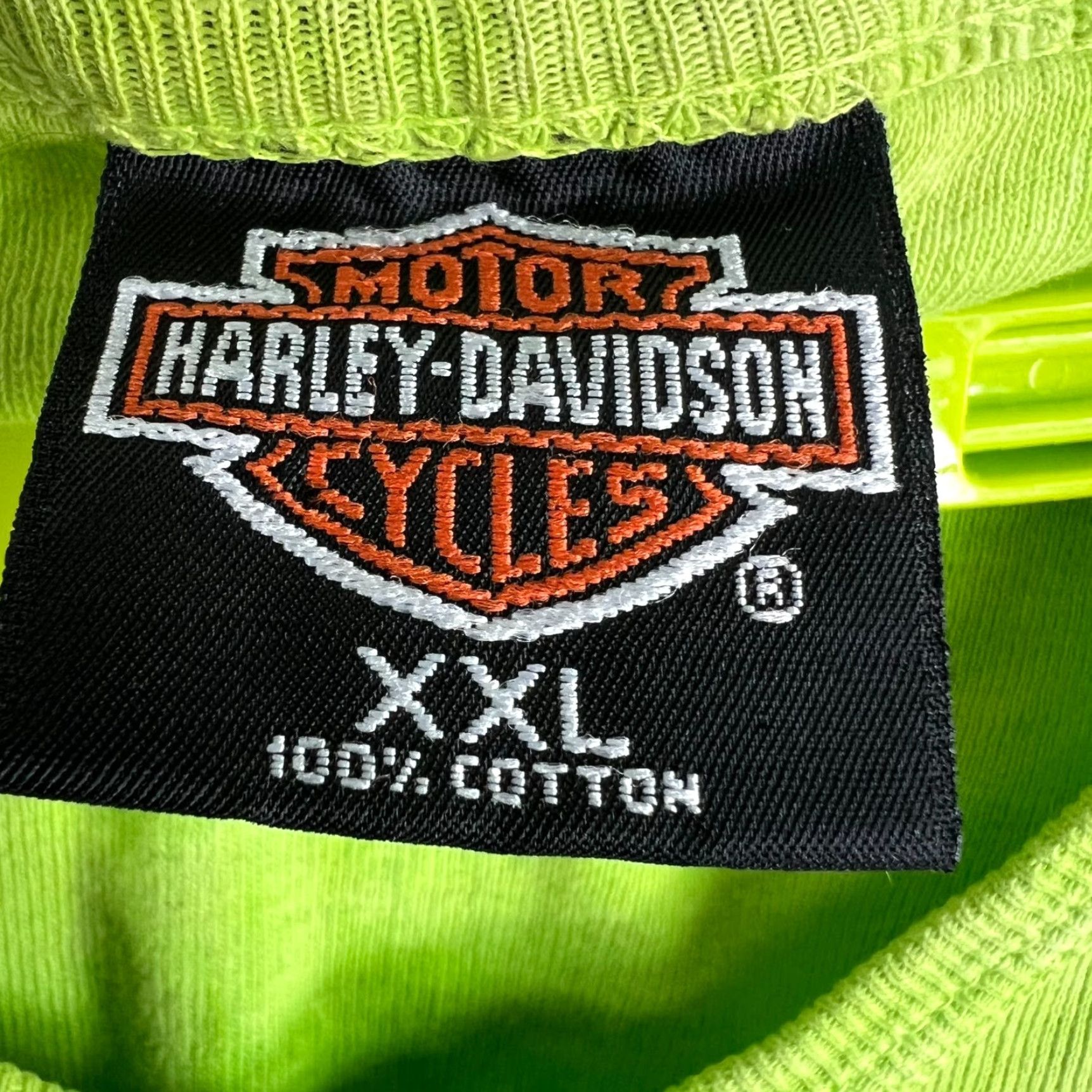 Harley Davidson VINTAGE Harley-Davidson Women's T-Shirt 2XL Short Sleeve Green Casual Motorcycle 2000s Size XXL / US 16-18 / IT 52-54 - 4 Thumbnail