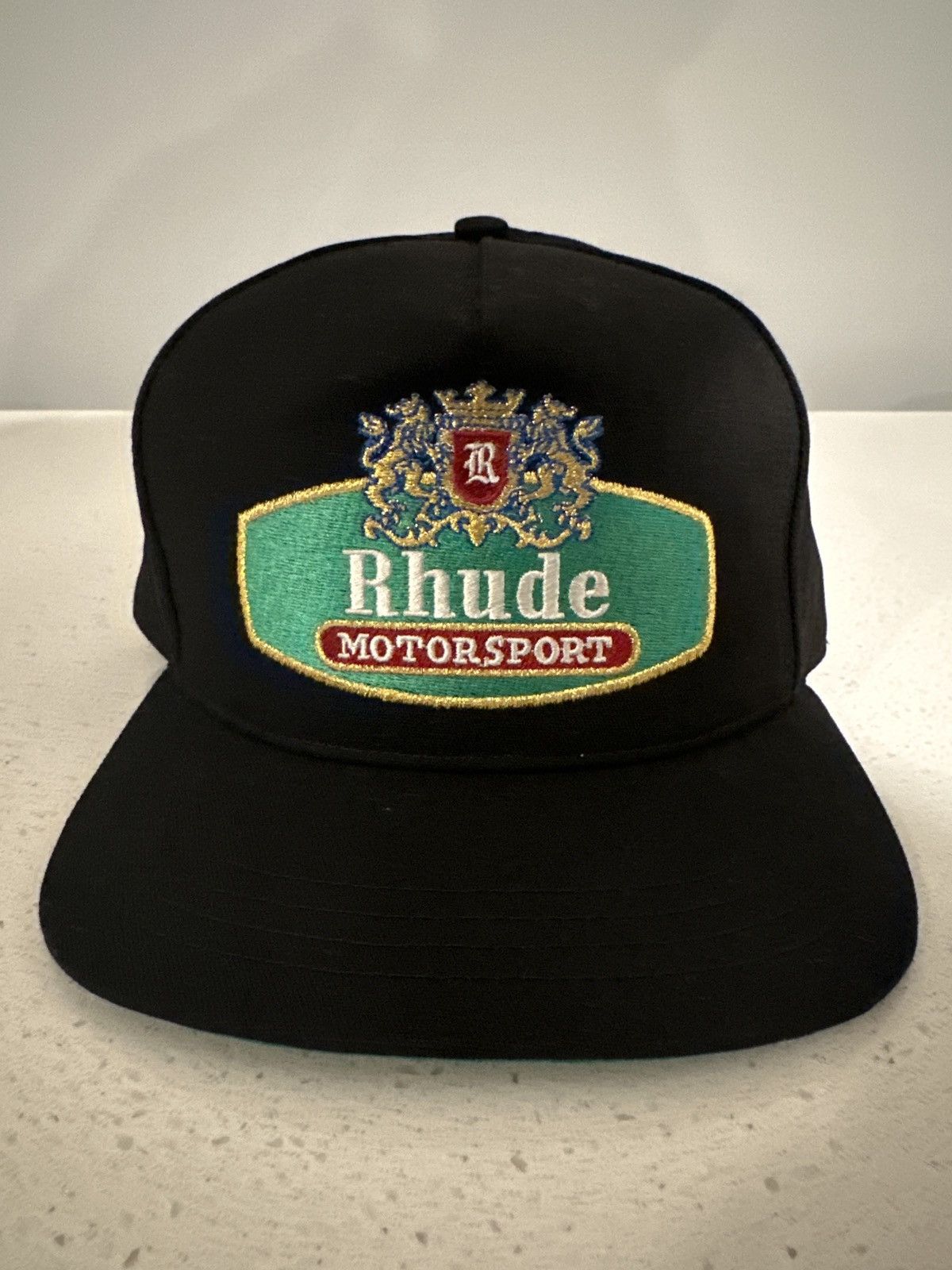 image of Rhude Motor Sport Snapback in Black, Men's