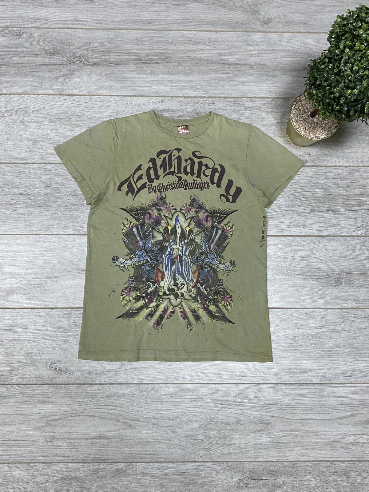 Ed Hardy Ed hardy wolf 🐺 vintage big logo t-shirt roses, eagle, ship Size US S / EU 44-46 / 1 - 1 Thumbnail