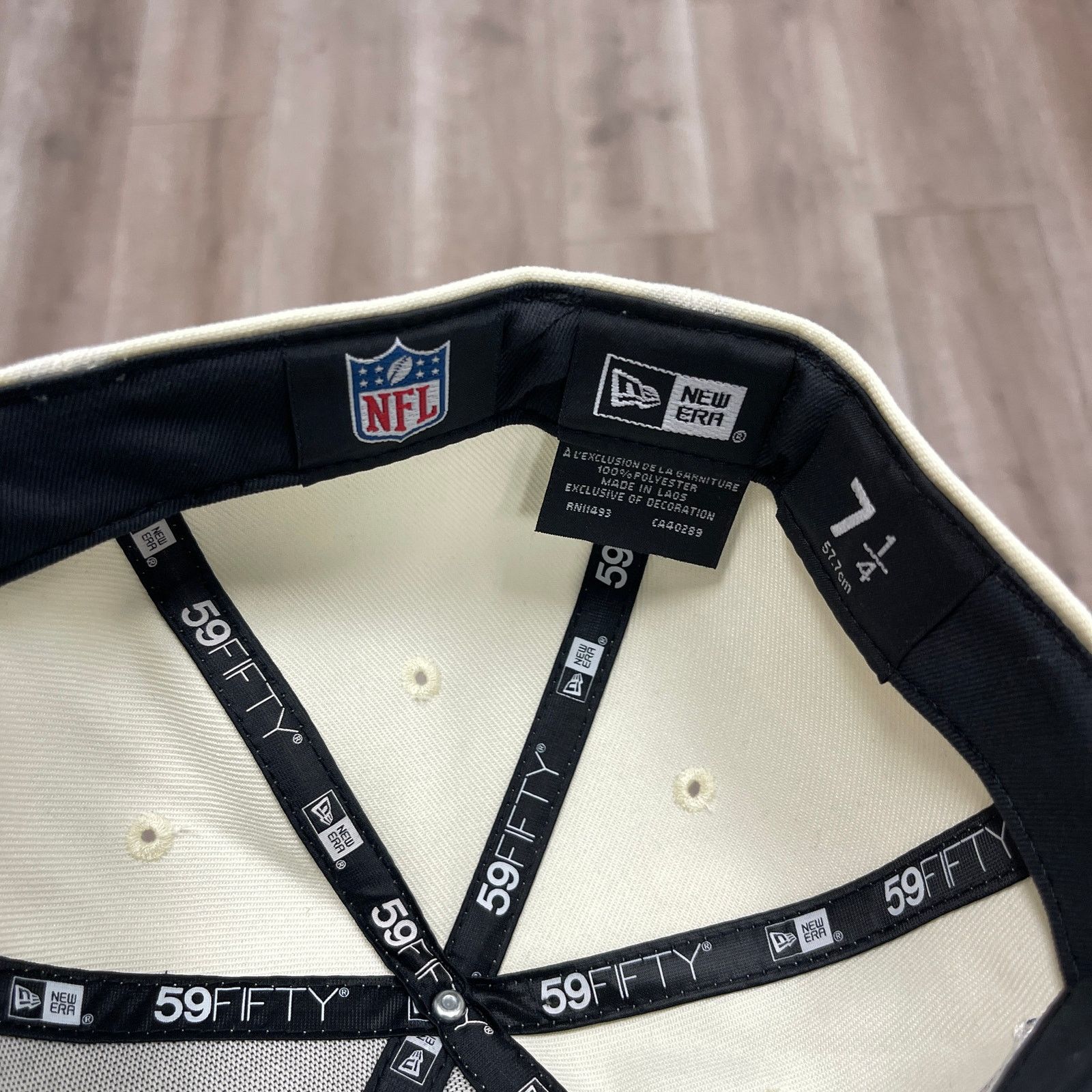 New Era Las Vegas Raiders AFC Crest Logo White Fitted Hat Size 7 1/4 Size ONE SIZE - 3 Thumbnail