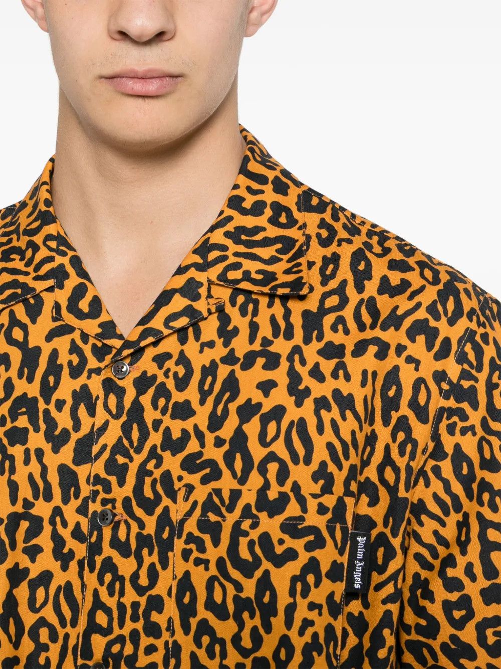 Palm Angels o1y0325 Linen Shirt in Orange/Black Size US M / EU 48-50 / 2 - 2 Thumbnail
