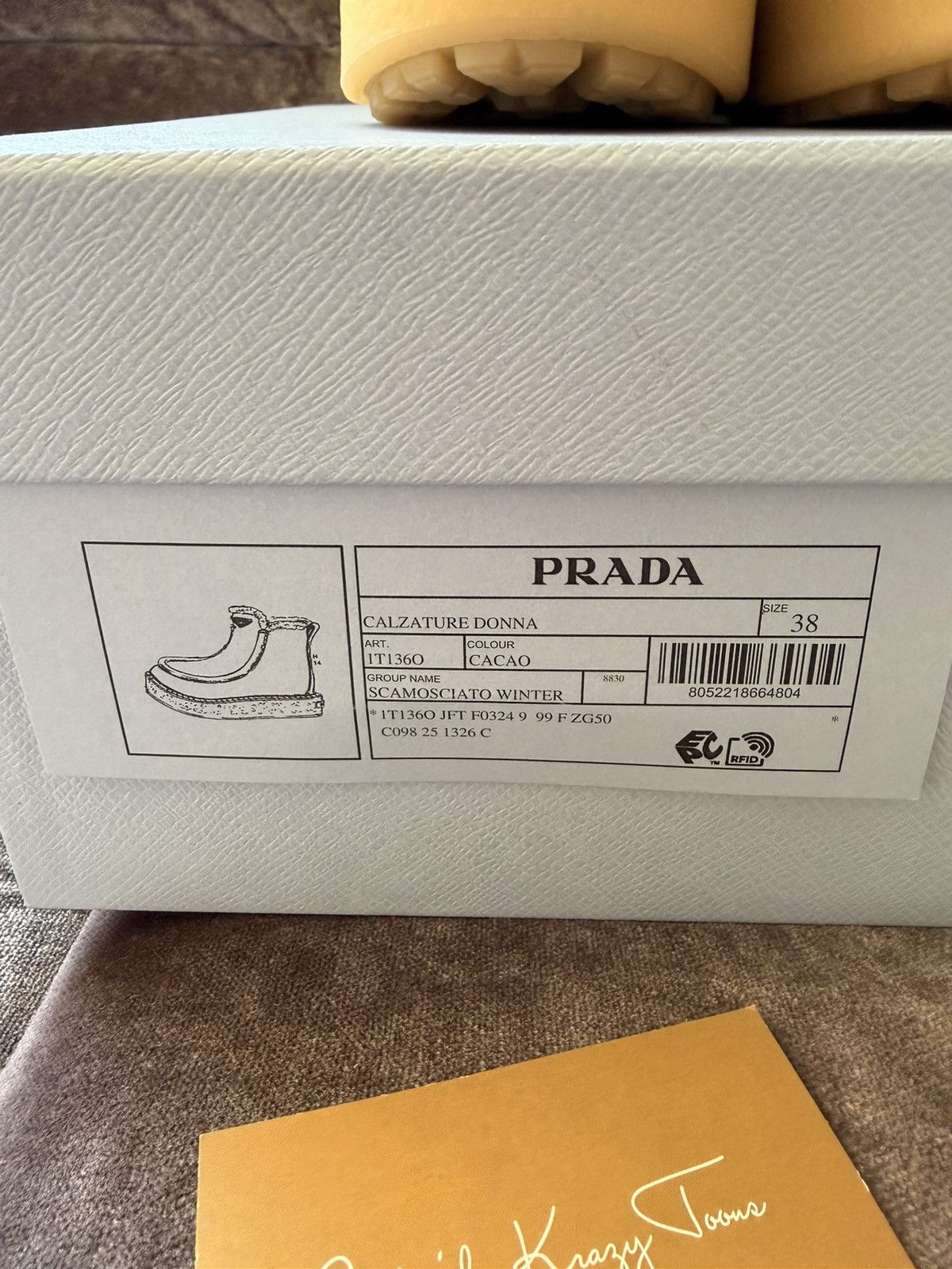Prada BNWT $1450 Prada Brown Suede Leather Lambskin Fur Boots Size US 8 / IT 38 - 6 Thumbnail