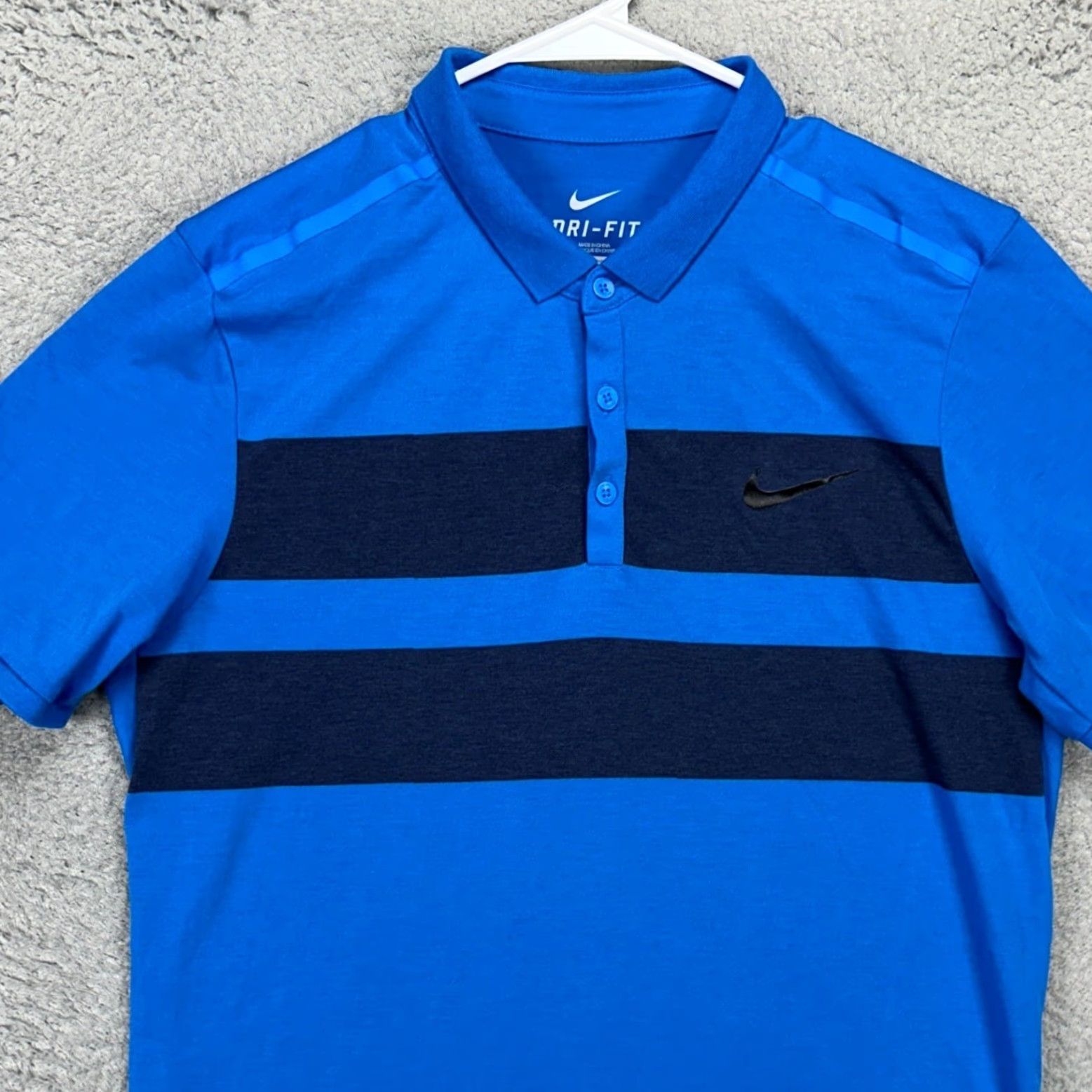 Nike Nike Dri-Fit Shirt Golf Polo Mens Large Blue Rugby Short Sleeve Outdoor Athletic Size US L / EU 52-54 / 3 - 2 Thumbnail