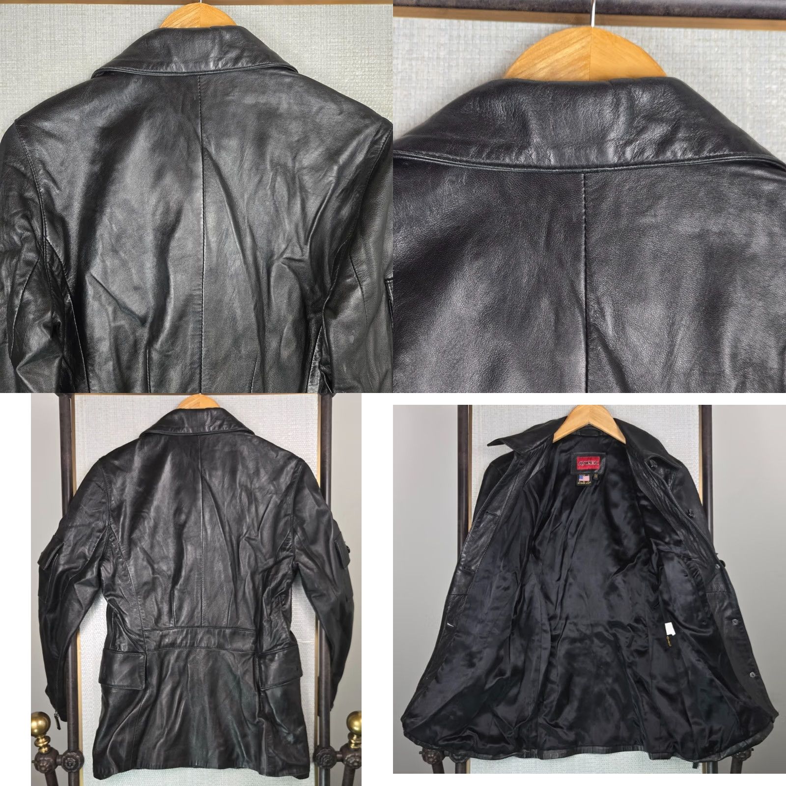 Avirex AVirex Women's Leather Jacket Button Front Made in USA Black Buttery Soft Leather Jacket Size M / US 6-8 / IT 42-44 - 8 Thumbnail