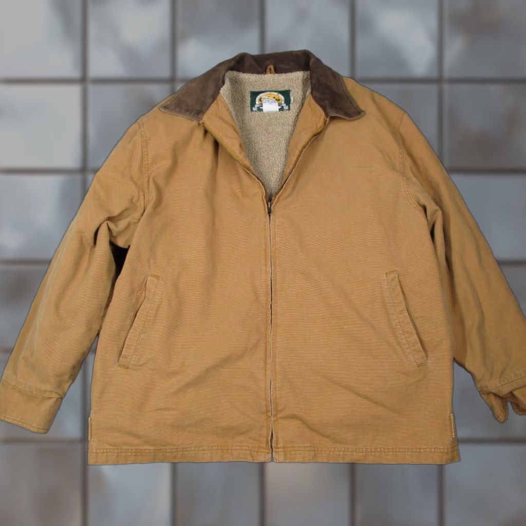 Orvis VINTAGE Orvis Jacket Mens XL Brown Canvas Full Zip Sherpa Lined Chore Work Y2K Size US XL / EU 56 / 4 - 1 Thumbnail