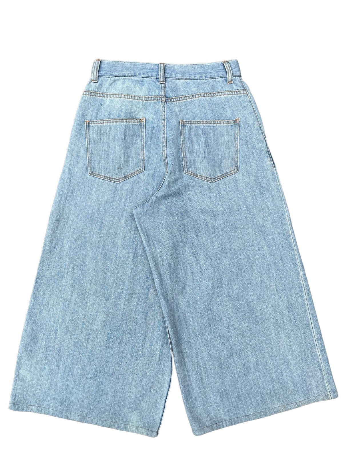 Japanese Brand Vintage Japanese Brand Light Blue Knee Length Wide Leg Jeans Size US 28 / EU 44 - 2 Thumbnail