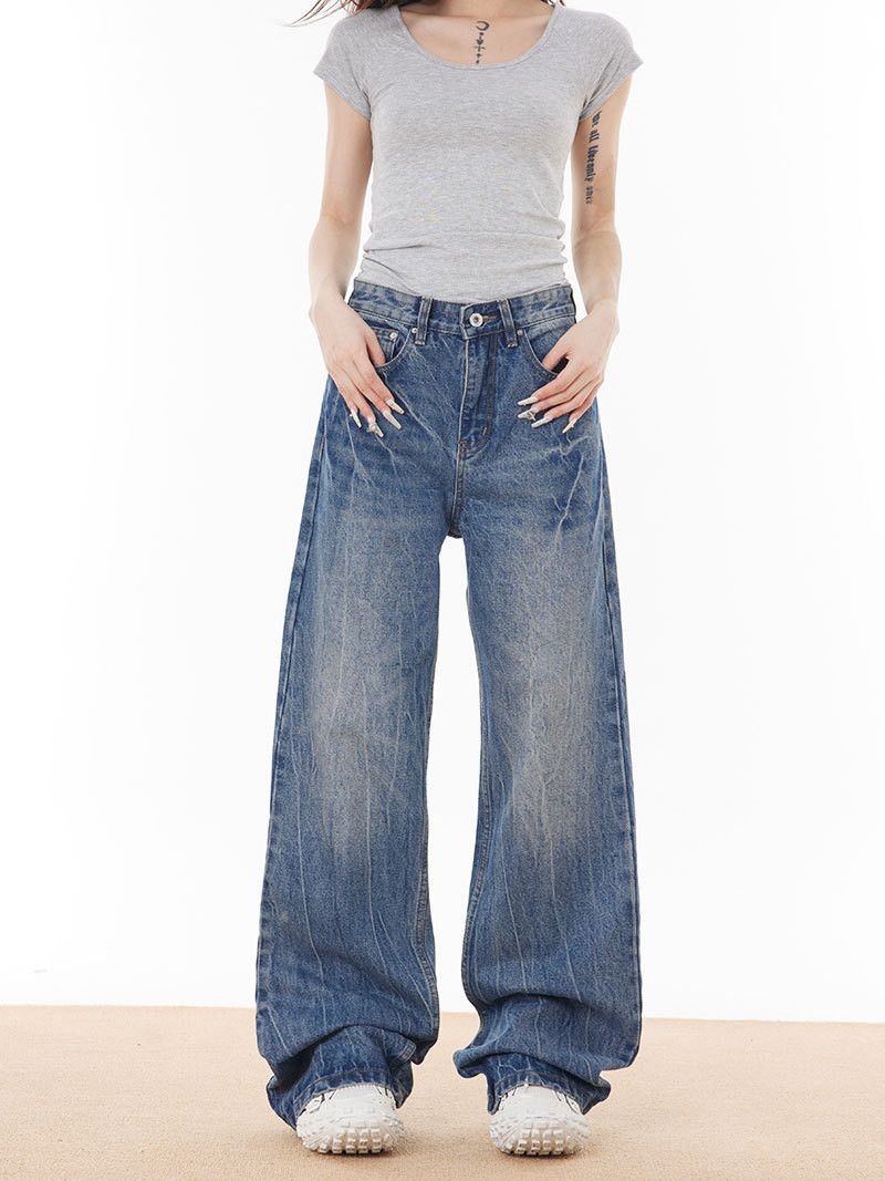 Vintage Vintage American whiskered washed distressed loose jeans Size US 32 / EU 48 - 2 Thumbnail