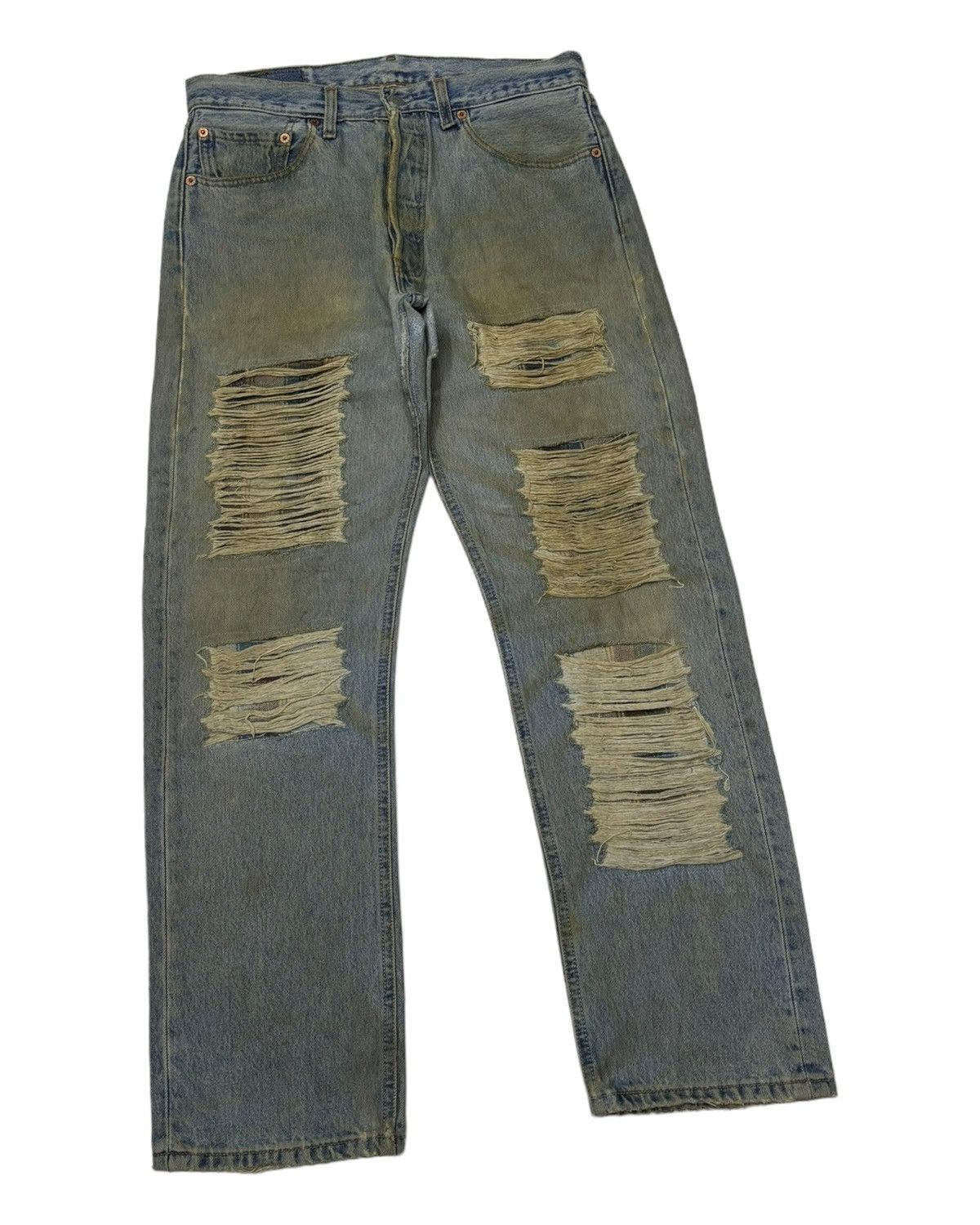 Levi's RARE‼️LEVIS 501 VINTAGE DISTRESS PATCHWORK DENIM Size US 32 / EU 48 - 7 Thumbnail