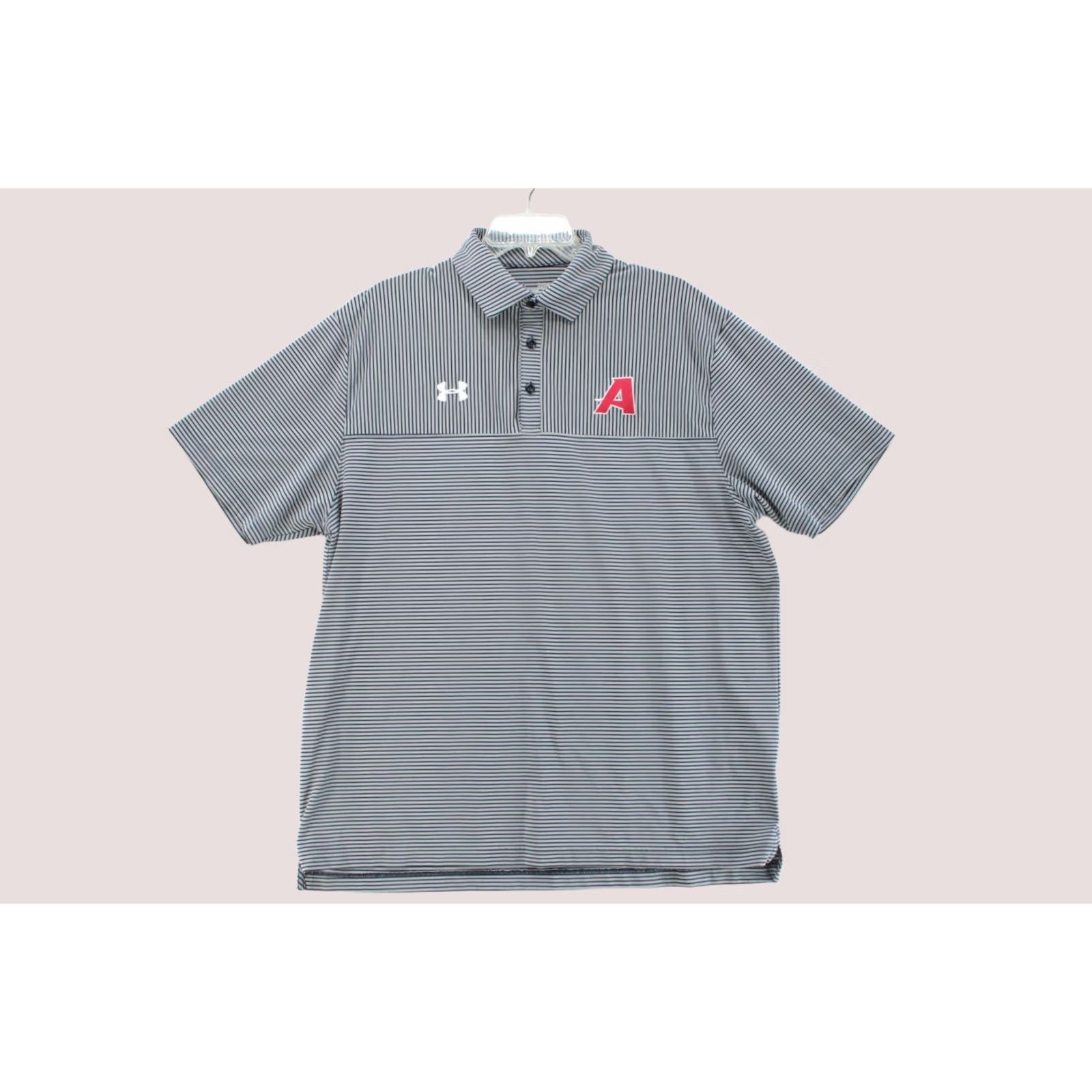 Under Armour Under Armour Polo Shirt Mens XL Golf Heat Gear Blue/Gray Stripes Performance Polo Shirt Mens XL Golf HeatGear Blue/Gray Stripes Size US XL / EU 56 / 4 - 1 Thumbnail