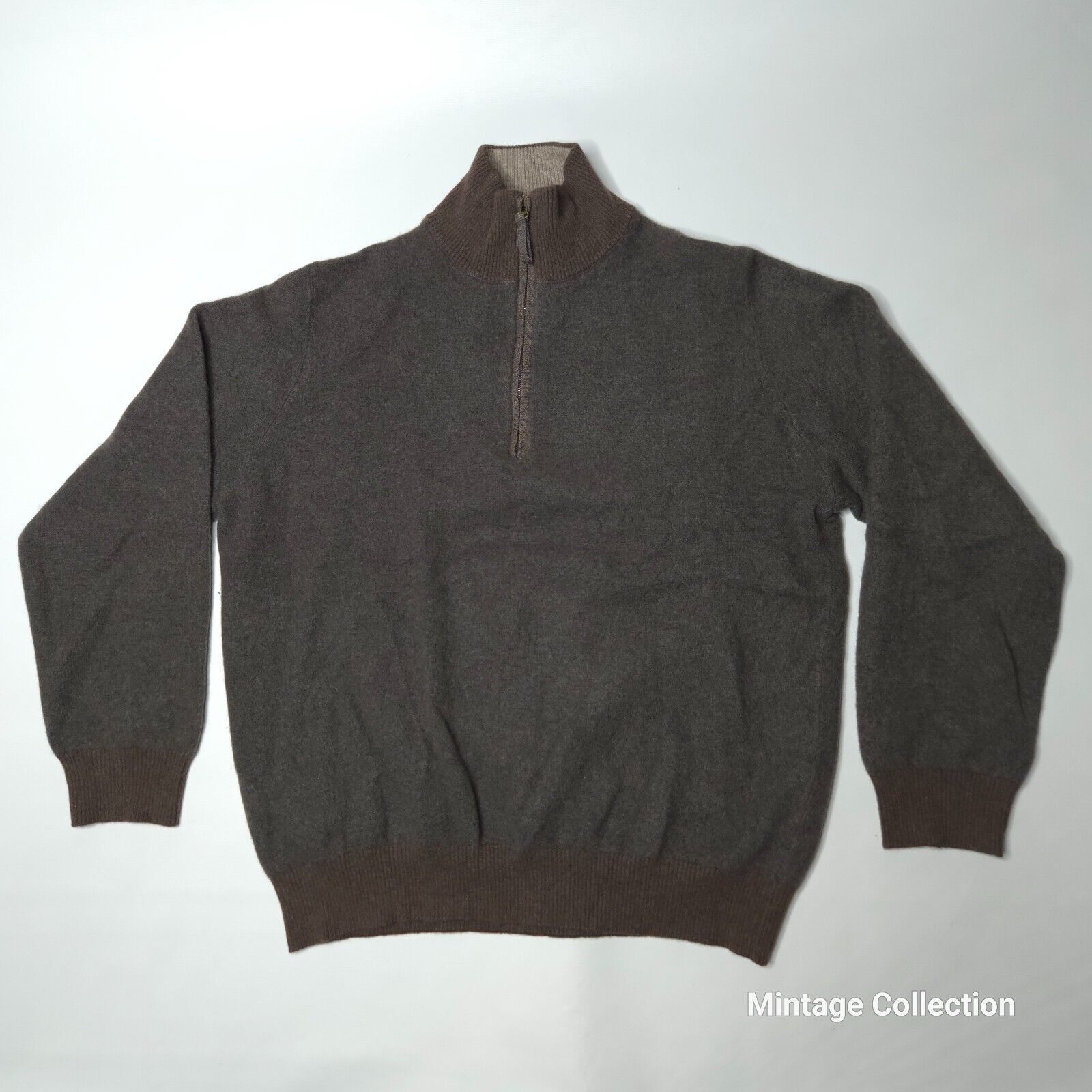 Luciano Barbera LUCIANO BARBERA GRAY 1/4 ZIP ASHMERE SWEATER MADE IN ITALY Size US L / EU 52-54 / 3 - 2 Thumbnail