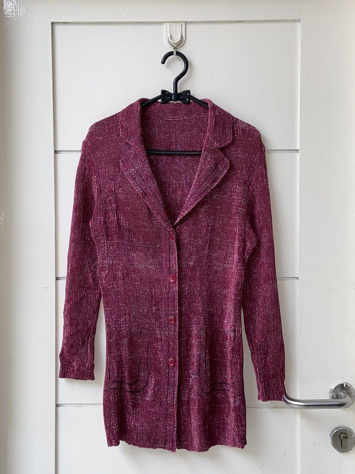 Designer × Japanese Brand COLLINEJARDIN Pink Pleats Blazers Size XS / US 0-2 / IT 36-38 - 1 Thumbnail