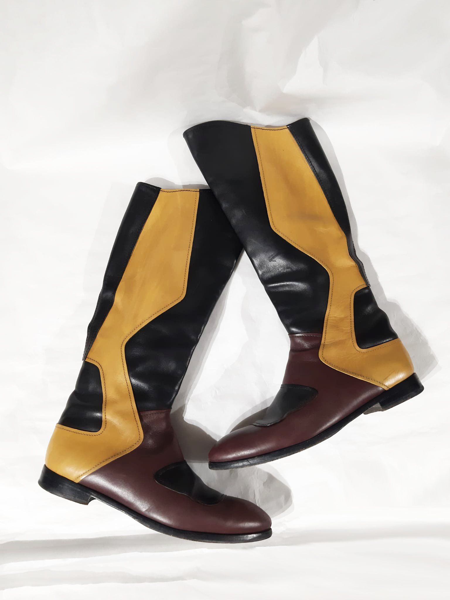 MiuMiu Biker Color Block High Boots FW 2008