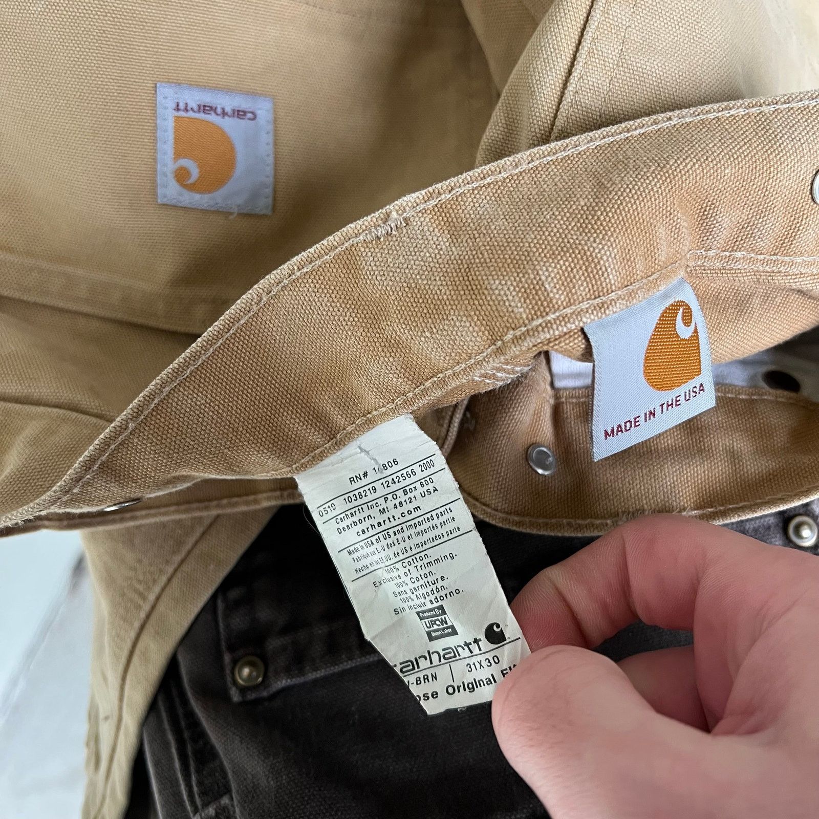 Carhartt brown double knee work wear carpenter pants