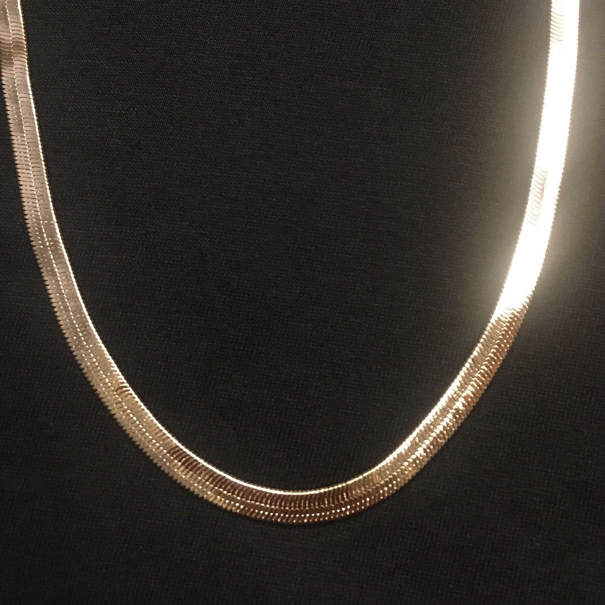 Jewelry Gold Chain Herringbone Necklace 24in 6mm Size ONE SIZE - 2 Thumbnail