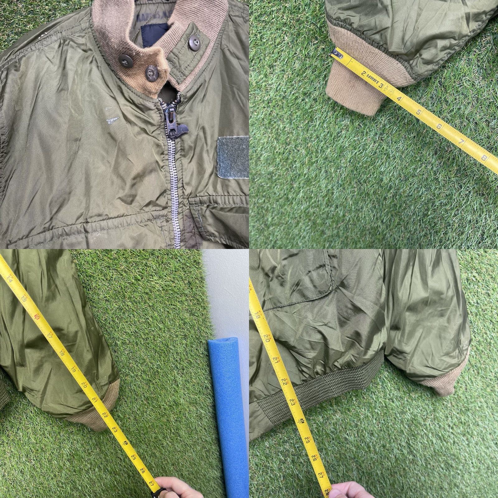 Vintage VINTAGE US Navy Marines G-8 WEP Flight Bomber Jacket 44 R Scovill Distressed Land Manufacturing Inc Men Navy Green Nylon Zip Size US S / EU 44-46 / 1 - 8 Thumbnail