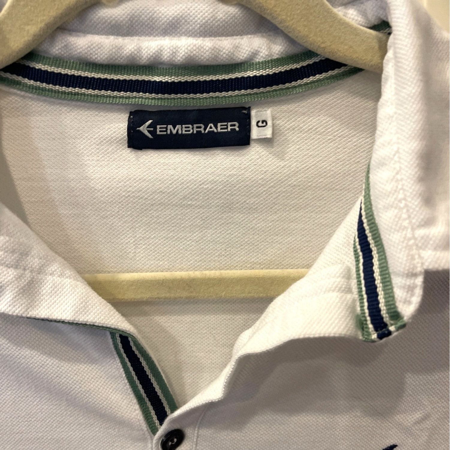 Other Embraer White Polo Shirt Short Sleeves Button-Up Collar Size Size US L / EU 52-54 / 3 - 3 Thumbnail