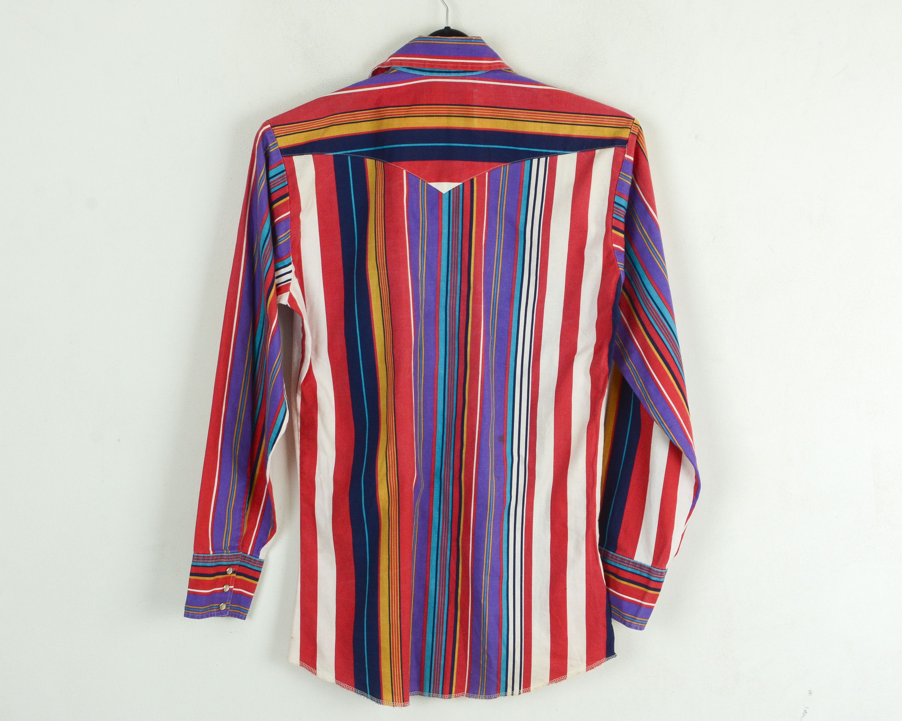 Cowboy Equipment × Vintage RANCH AND TOWN 15" Slim Casual Shirt Snap Striped Formal Size US S / EU 44-46 / 1 - 5 Thumbnail