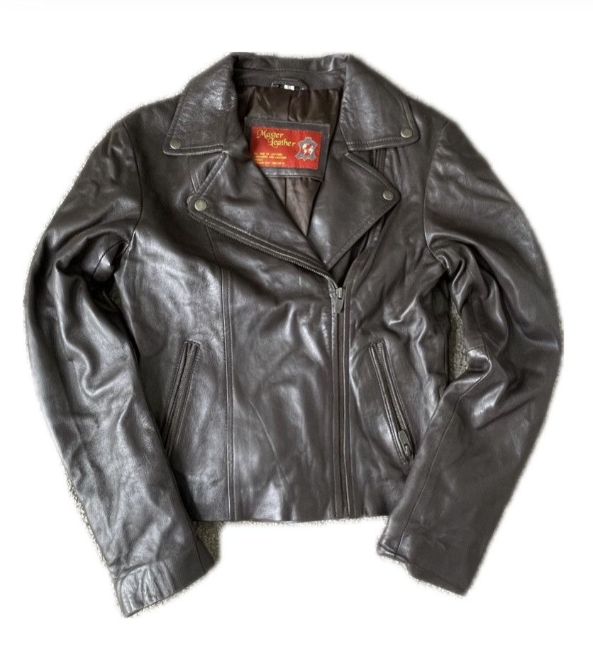 Vintage Master Leather Vintage 80s Genuine Leather Asymmetric Zip Size M / US 6-8 / IT 42-44 - 1 Thumbnail