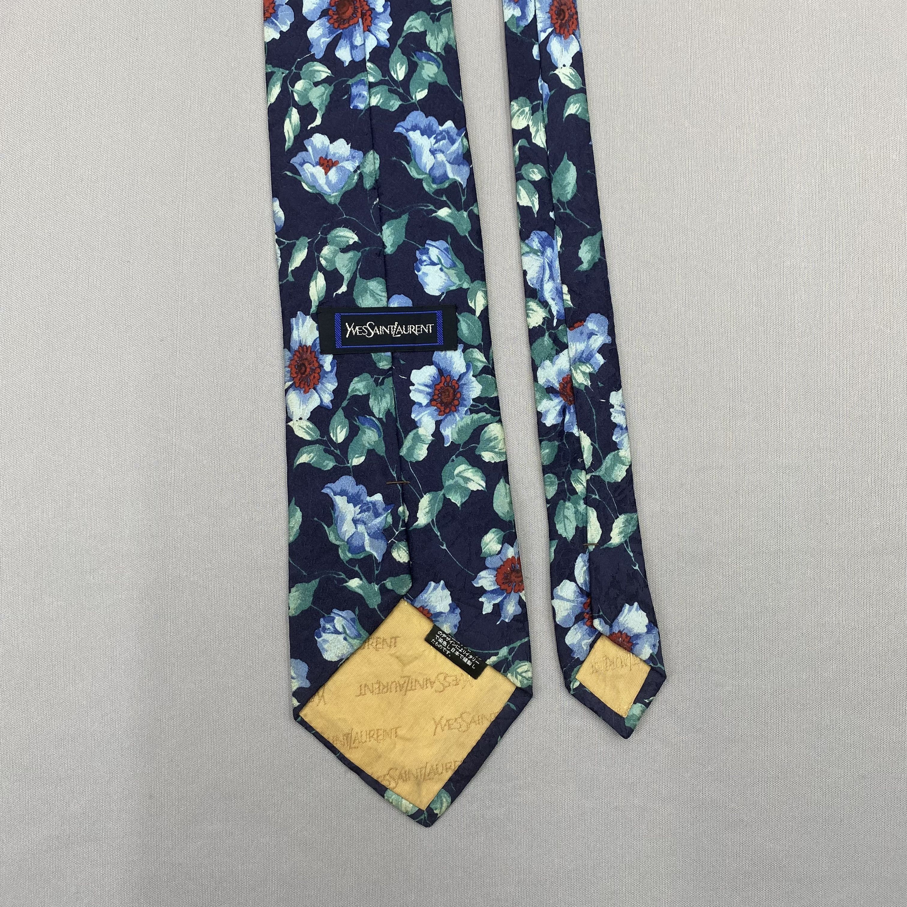 Japanese Brand Vintage Yves Saint Laurent SILK Necktie Cravate Pure Silk Size ONE SIZE - 6 Thumbnail