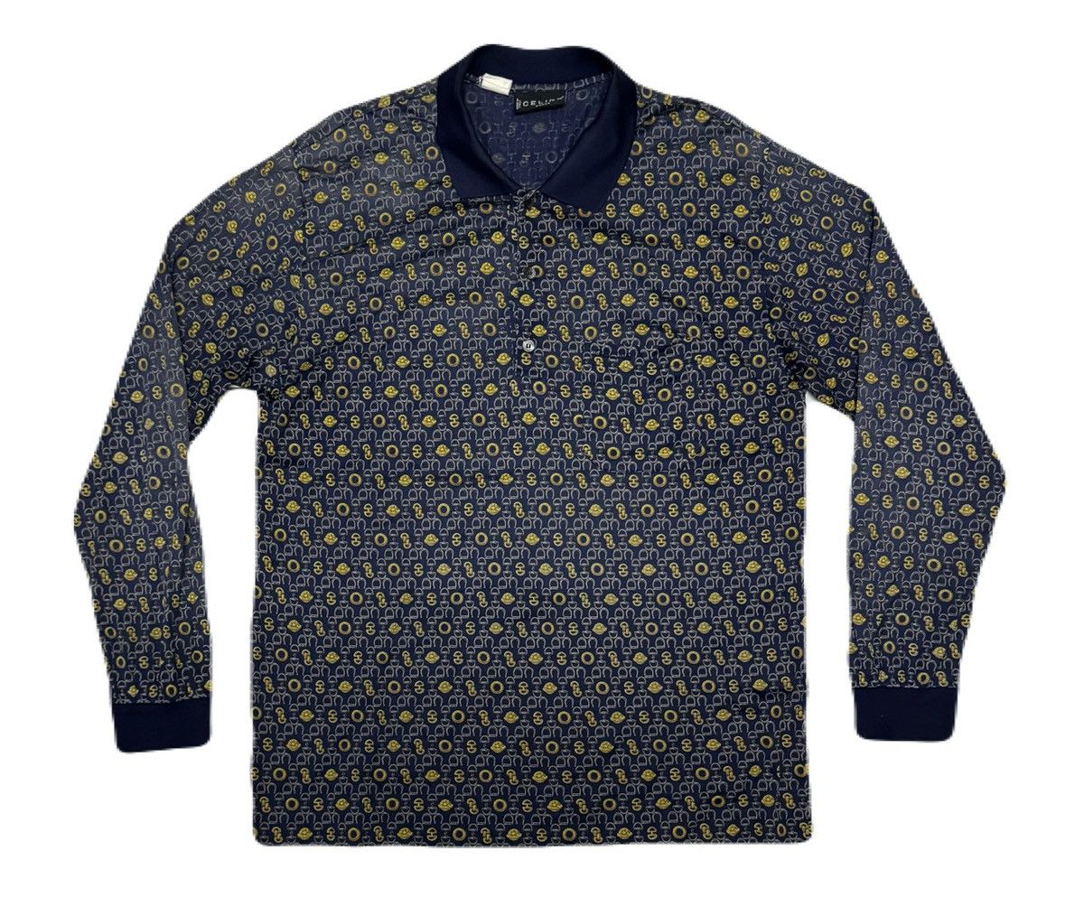 Celine Vintage CELINE Fullprint Made in Italy Polo Shirt Size US L / EU 52-54 / 3 - 1 Thumbnail