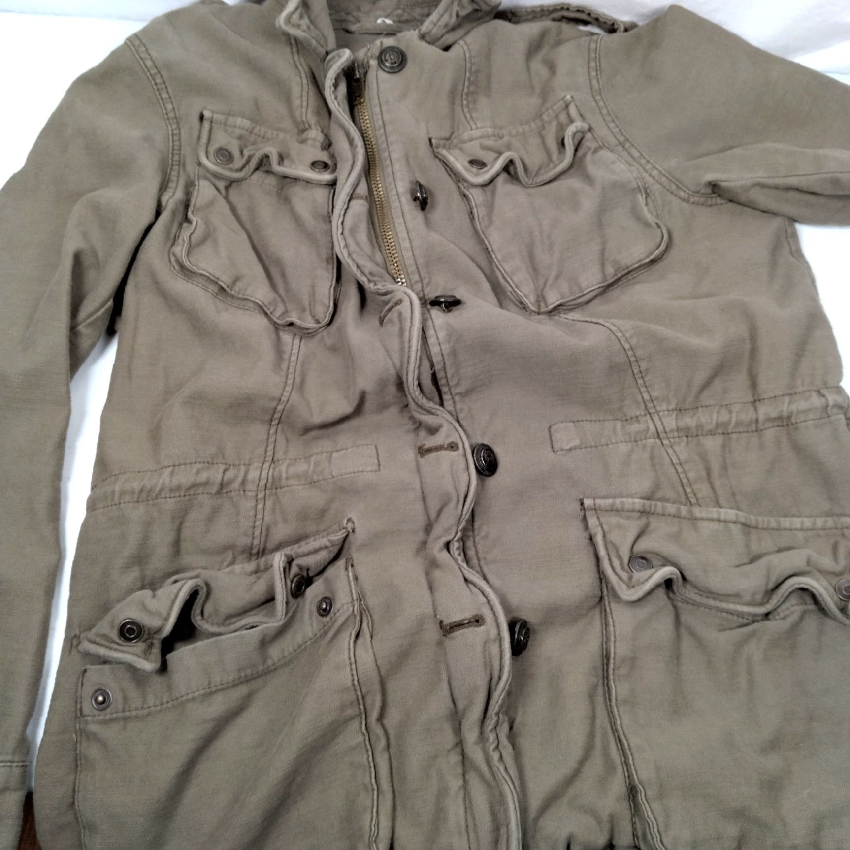 Free People Free People Not Your Brothers Surplus Jacket M Women Green Army Military Utility Pocket Crest Buttons Long Sleeve Button Zip Jacket Size M / US 6-8 / IT 42-44 - 7 Thumbnail