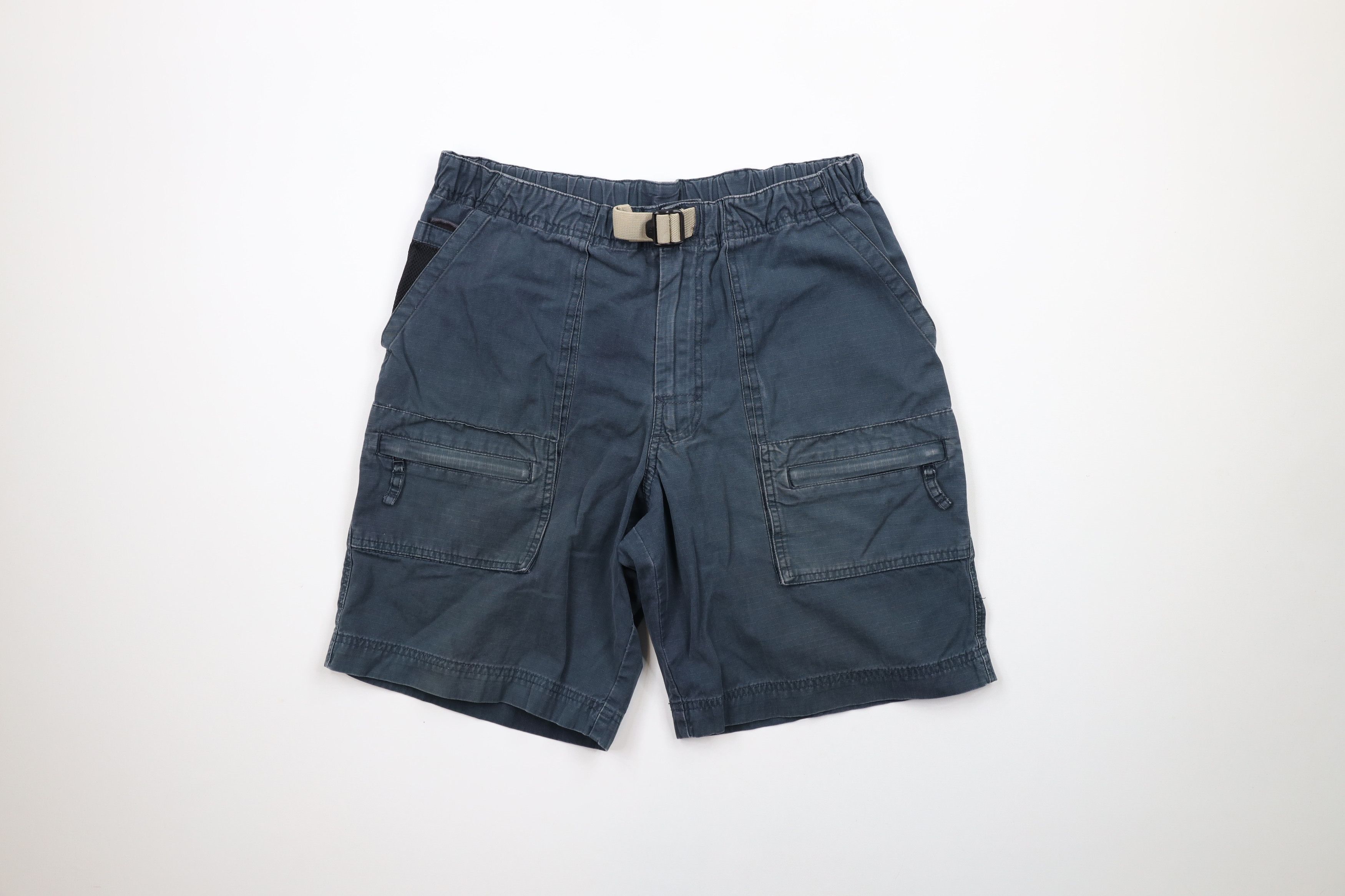 Gap Vintage 90s Gap Ripstop Belted Cargo Shorts Blue Cotton Size US 30 / EU 46 - 1 Thumbnail