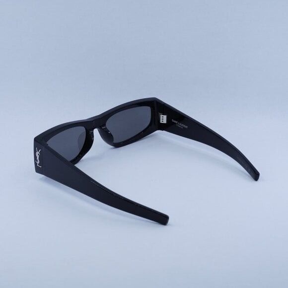 Saint Laurent Paris New Saint Laurent SLM140/F 002 Sunglasses - Shiny Black Size ONE SIZE - 6 Thumbnail