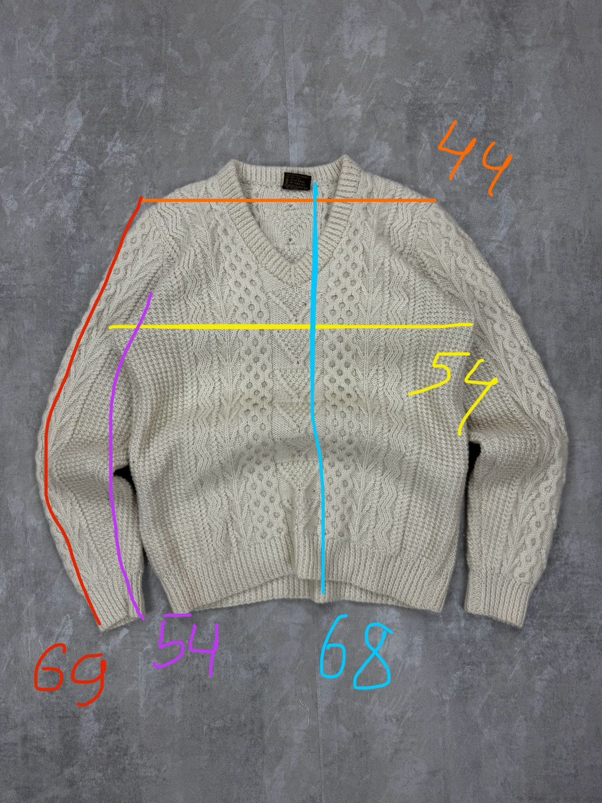 Other Lesotho Handknits Wool vintage cable knit Mens sailor Size US L / EU 52-54 / 3 - 6 Thumbnail