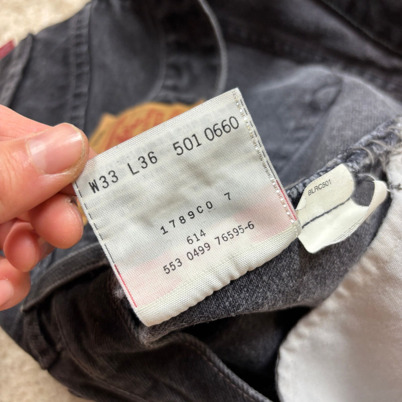 Levi's × Vintage Vintage 90s Levi's 501 Straight Leg Black Denim Jeans 33x36 Size US 33 - 11 Thumbnail