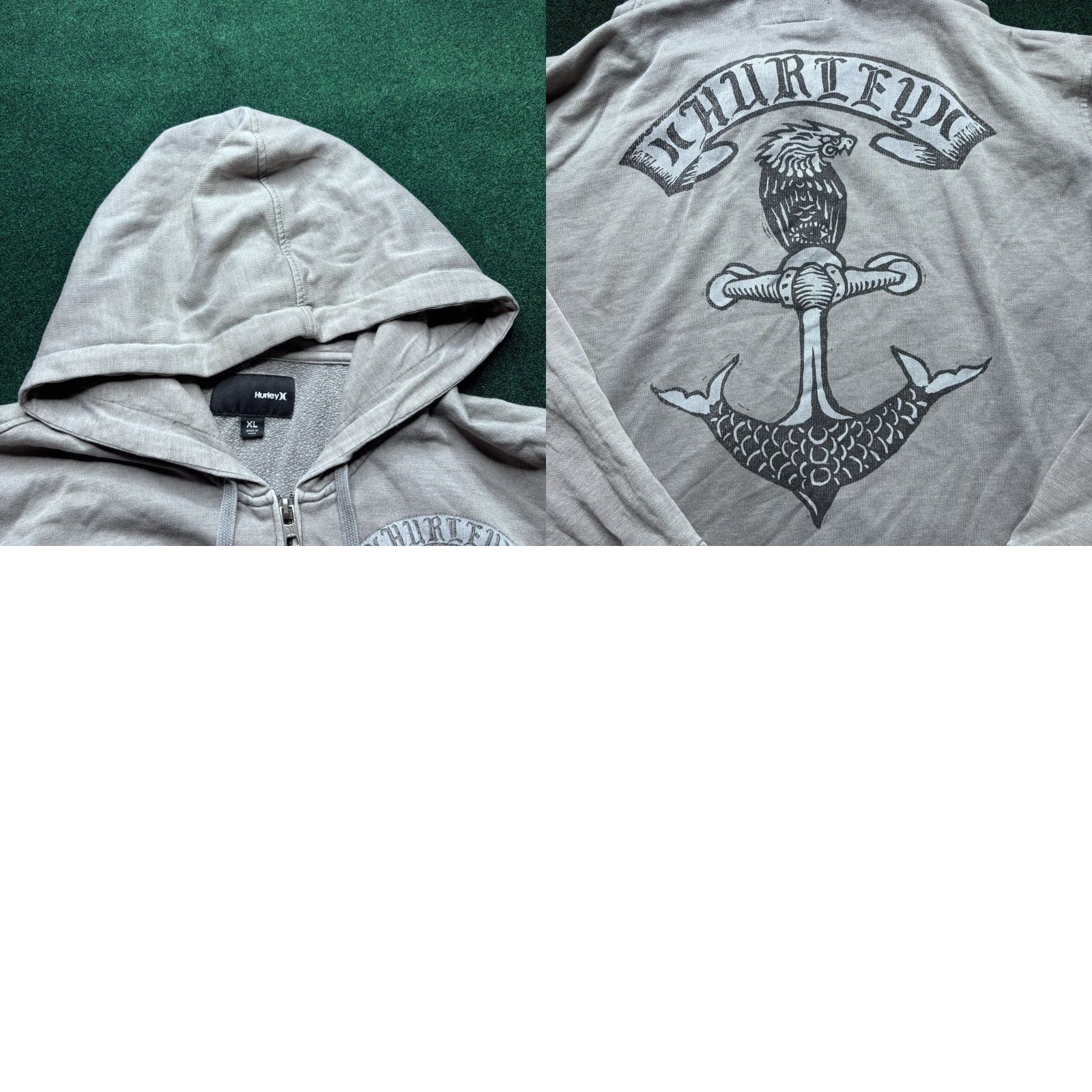 Hurley VINTAGE Hurley Full Zip Hoodie Men’s XL Gray Regular Hoodie 90s Grunge Retro Skateboarding Gym & Training Anchor Logo Zipper Embroidered Pockets Read Size US XL / EU 56 / 4 - 9 Thumbnail